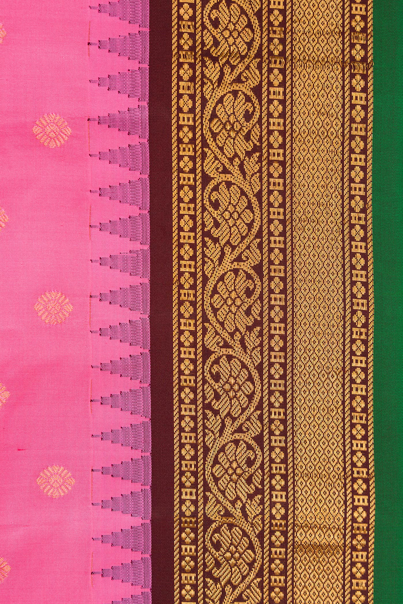 Pink Gadwal Silk Saree - Image 3