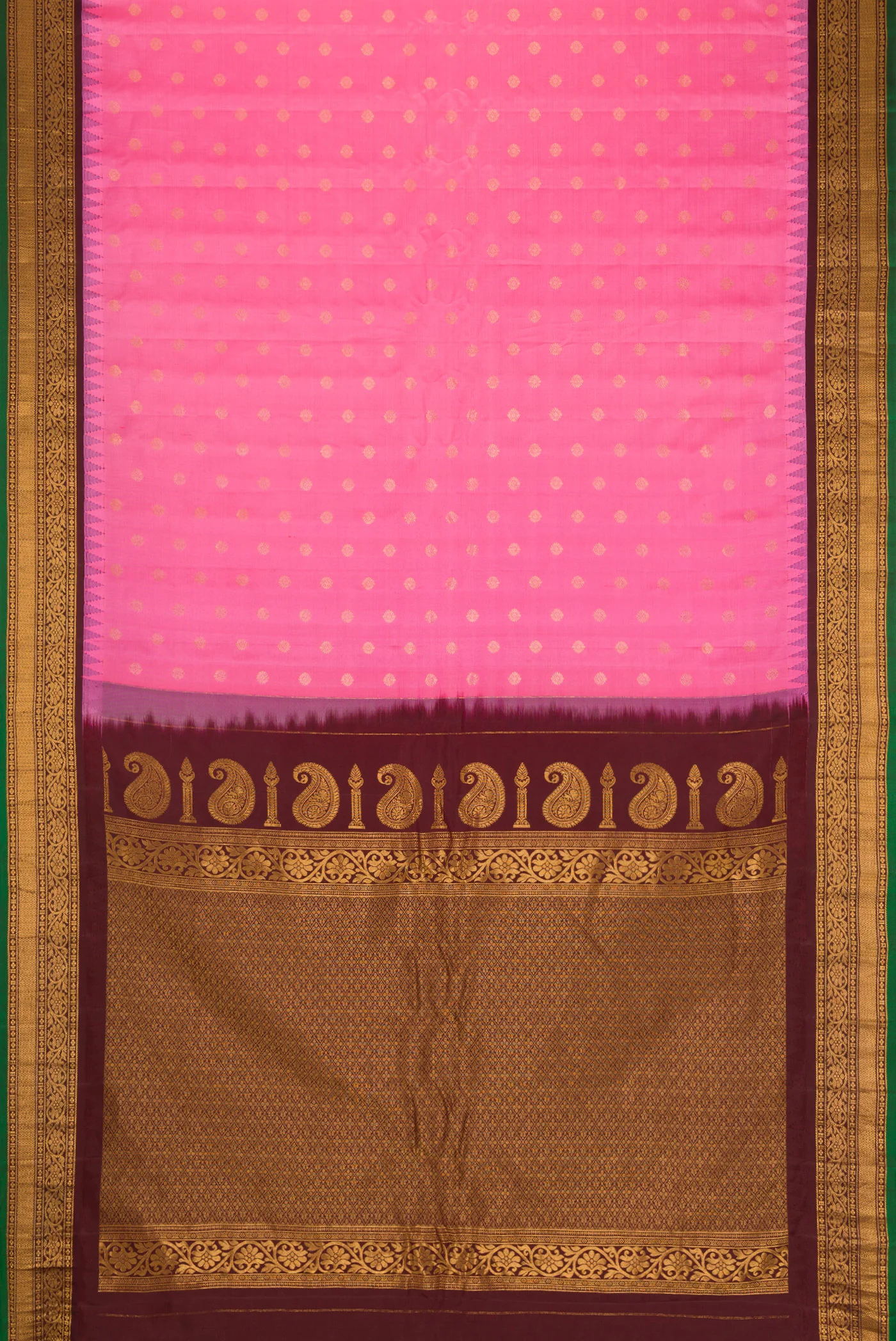 Pink Gadwal Silk Saree - Image 6