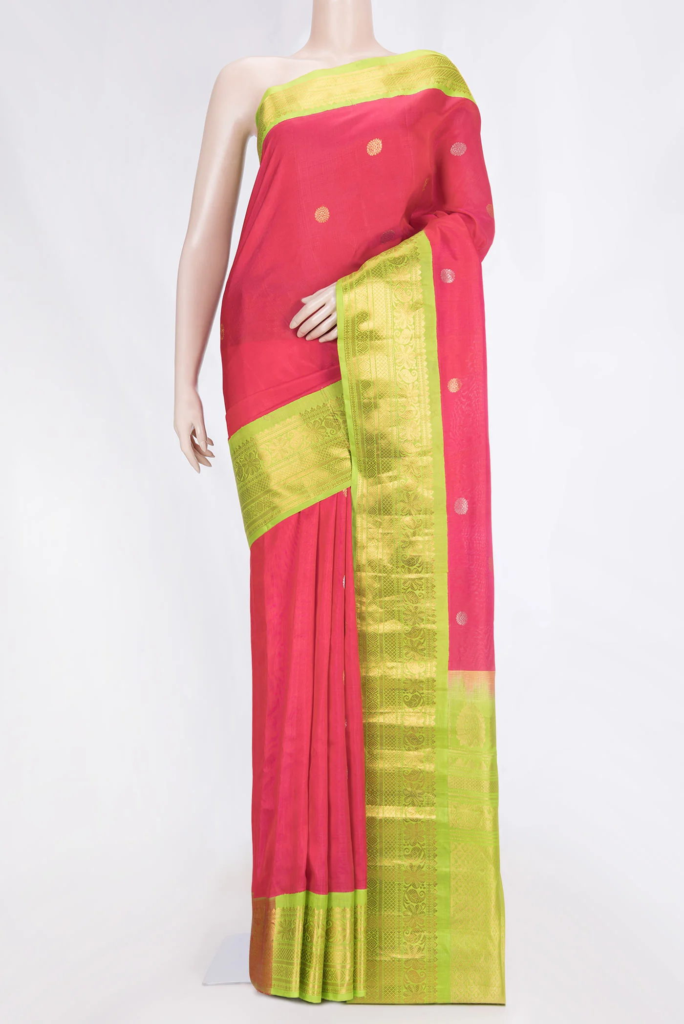 Pink Dual Tone Gadwal Silk Saree