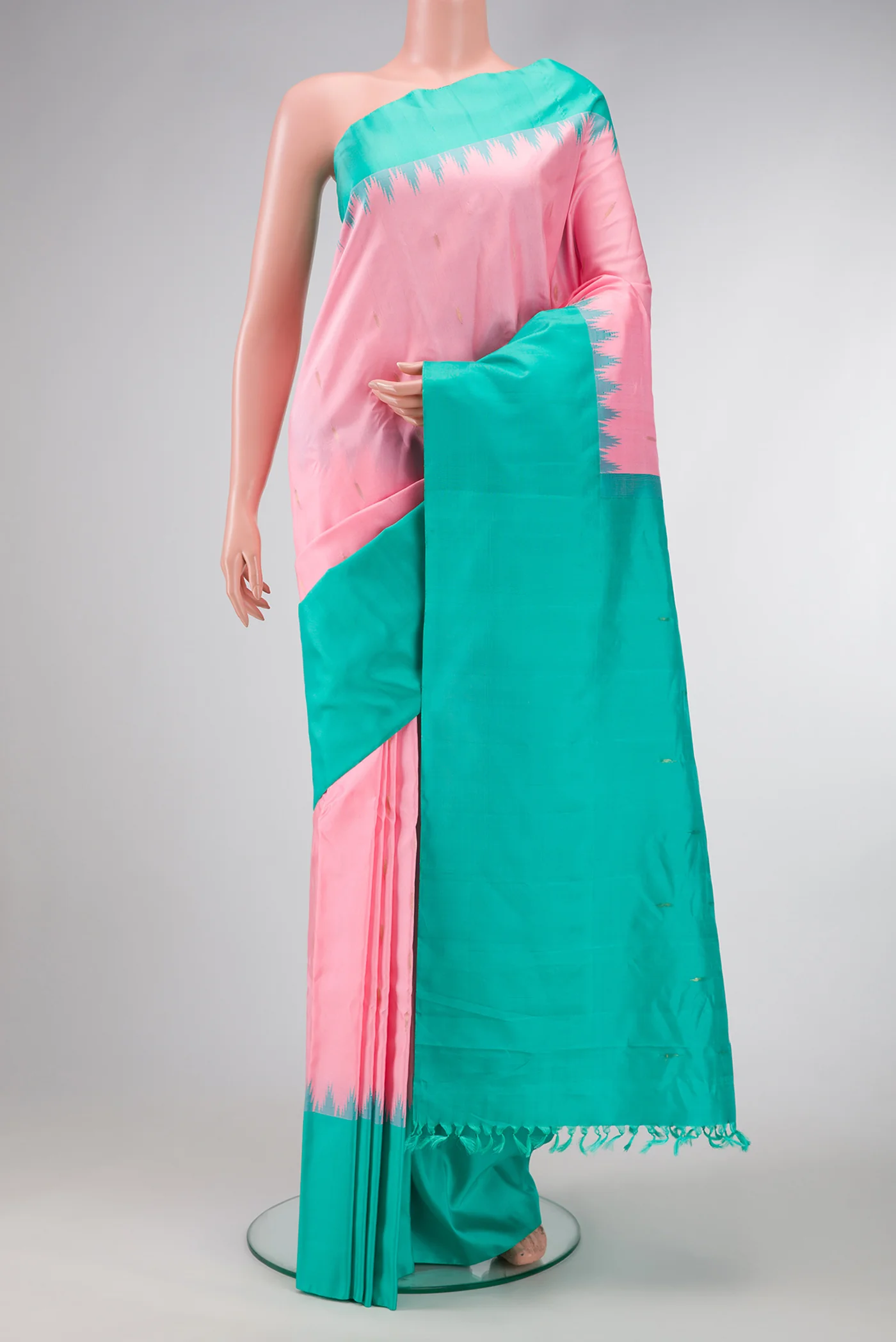 Rose pink Gadwal Silk Saree