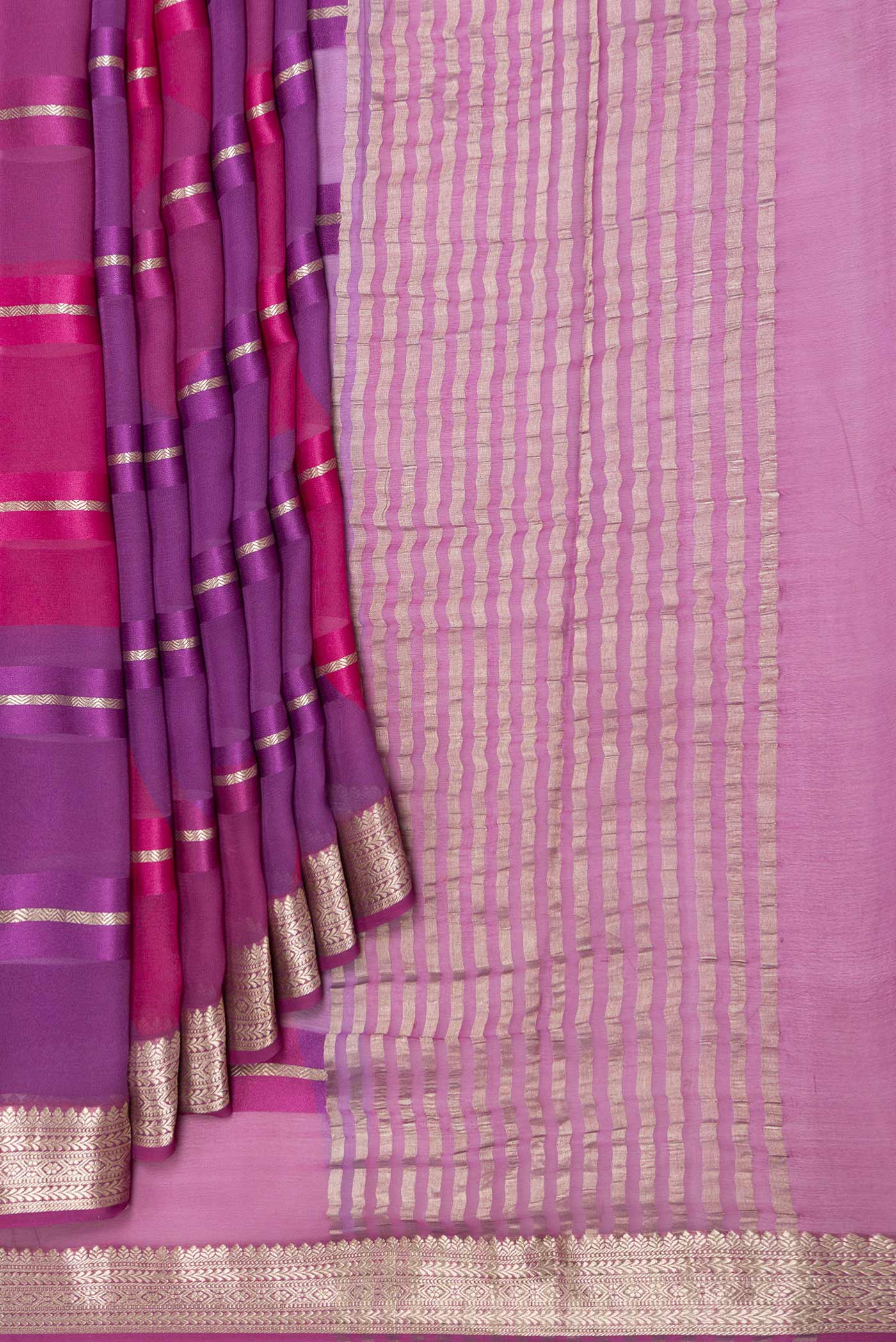 Multi Color Mysore Georgette Saree - Image 4