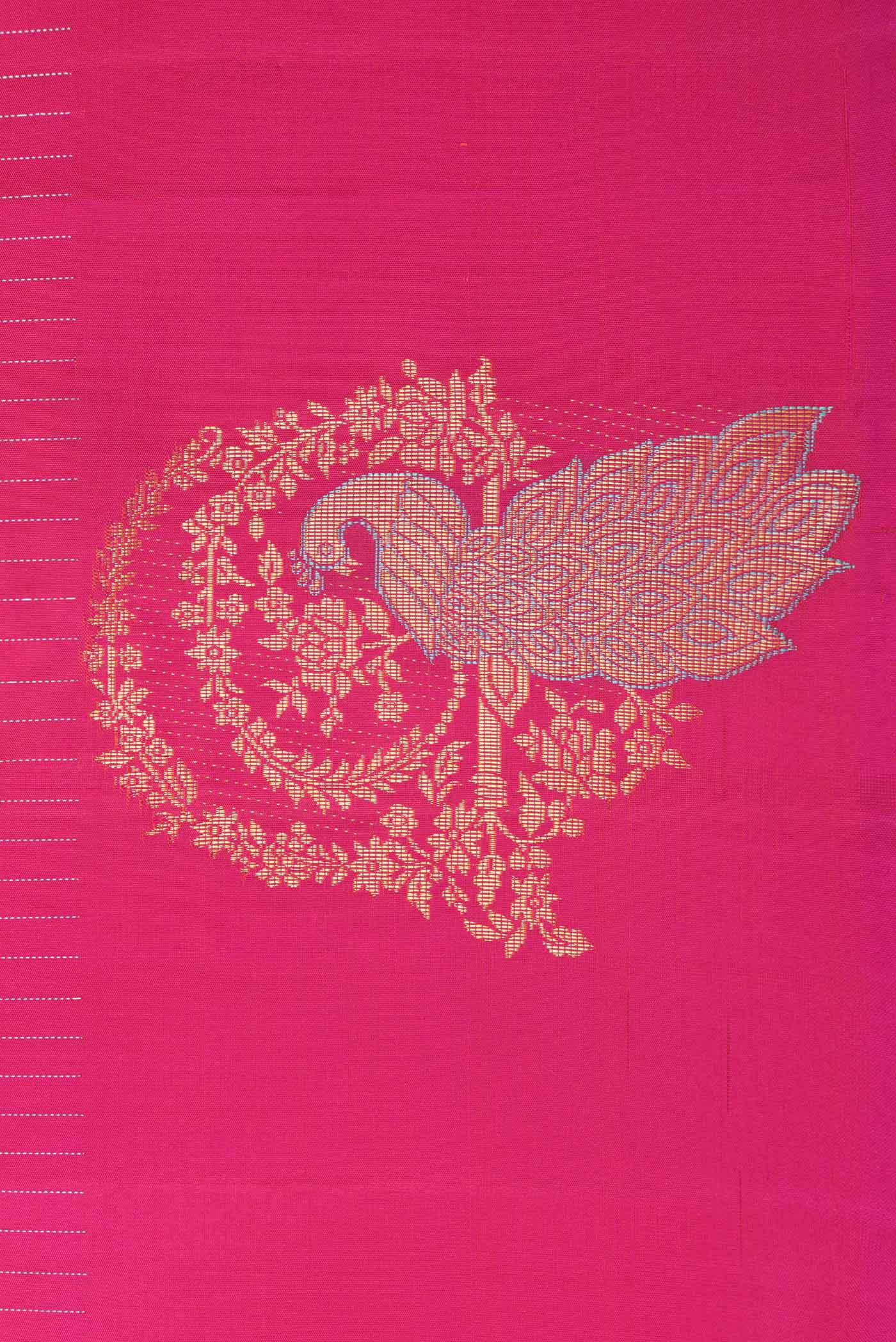 Pink Dual Tone Kanjivaram Saree - Image 3