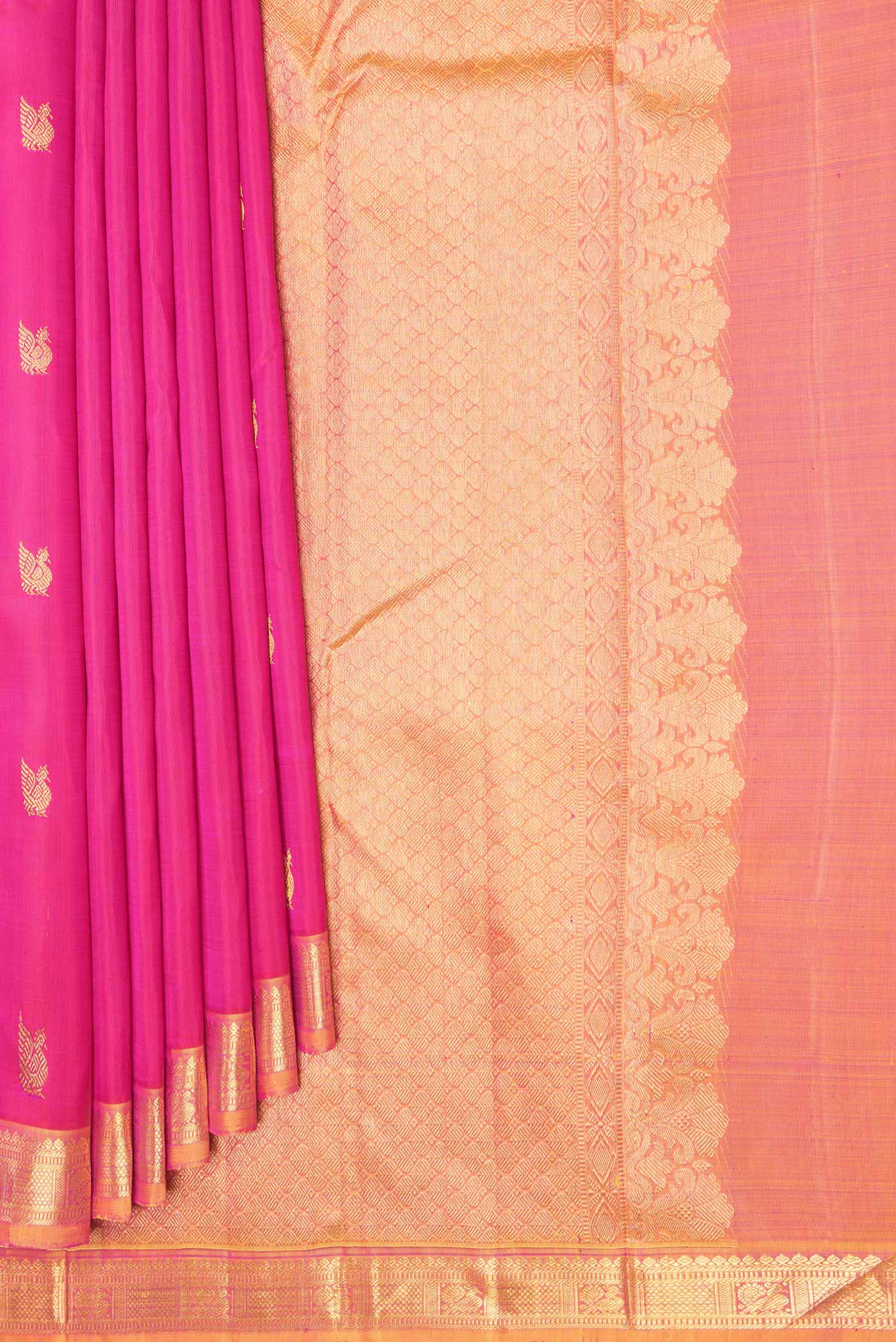 Pink Dual Tone Kanchipuram Saree - Image 4