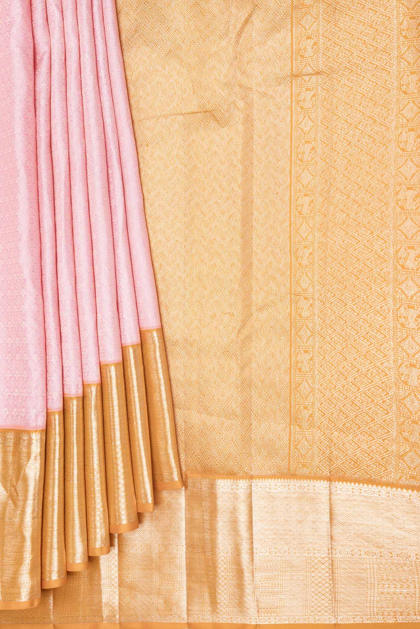 Pink Dual Tone Kanchipuram Saree - Image 4