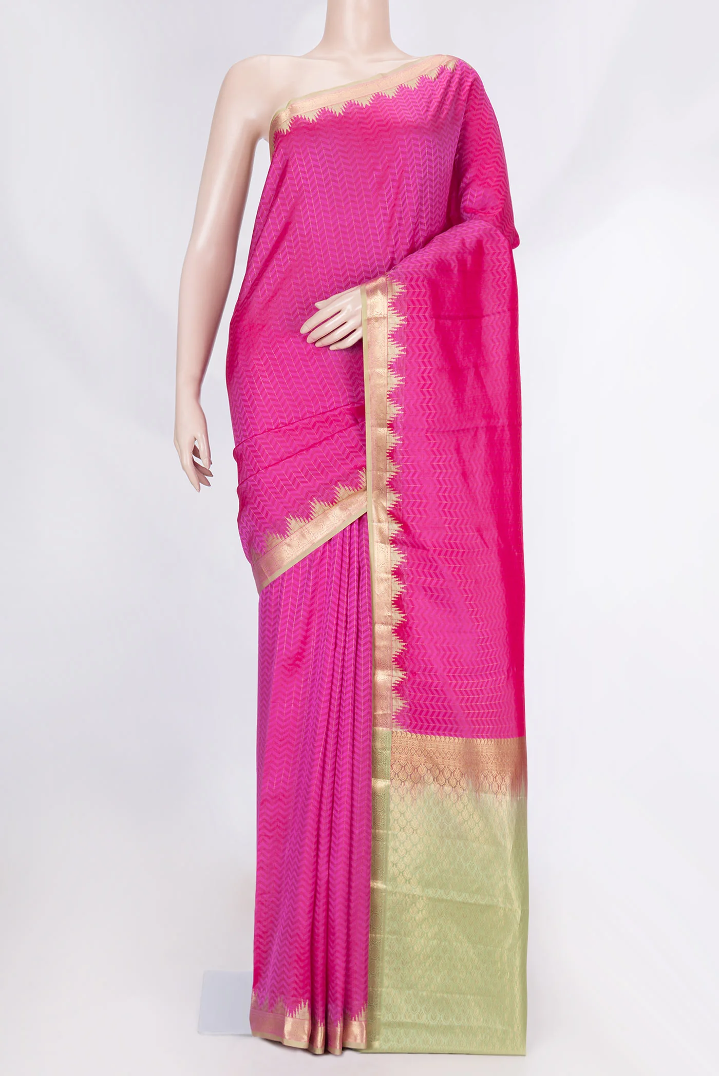 Pink Dual Tone Kanjivaram Saree