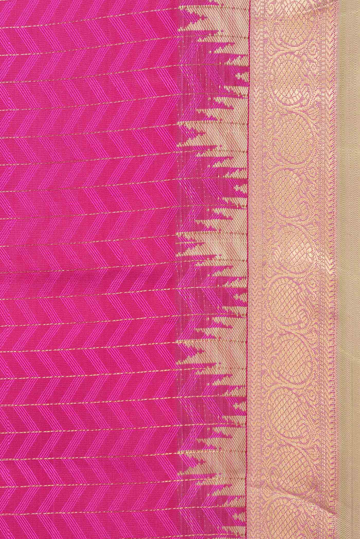 Pink Dual Tone Kanjivaram Saree - Image 3