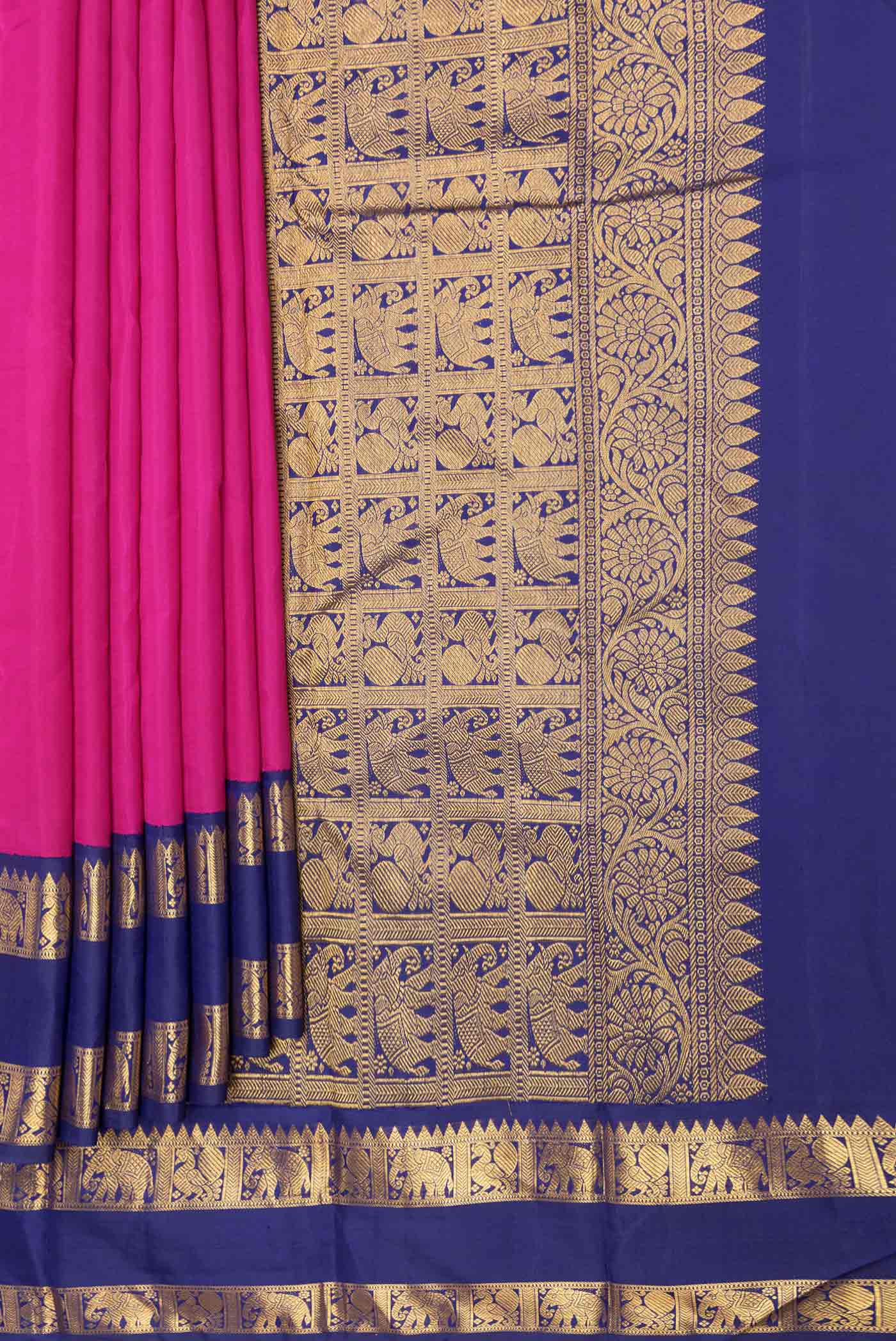 Pink Dual Tone Kanjivaram Saree - Image 4