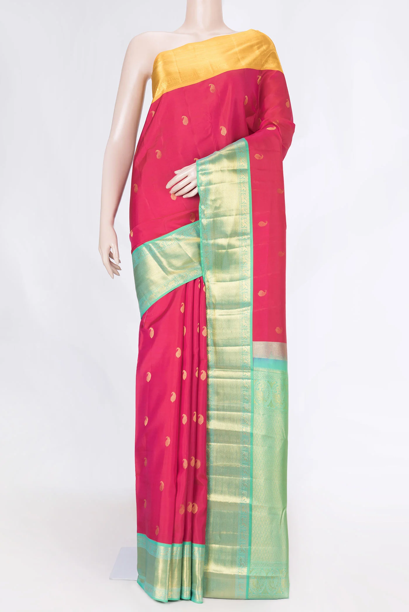 Pink Dual Tone Kanchipuram Saree