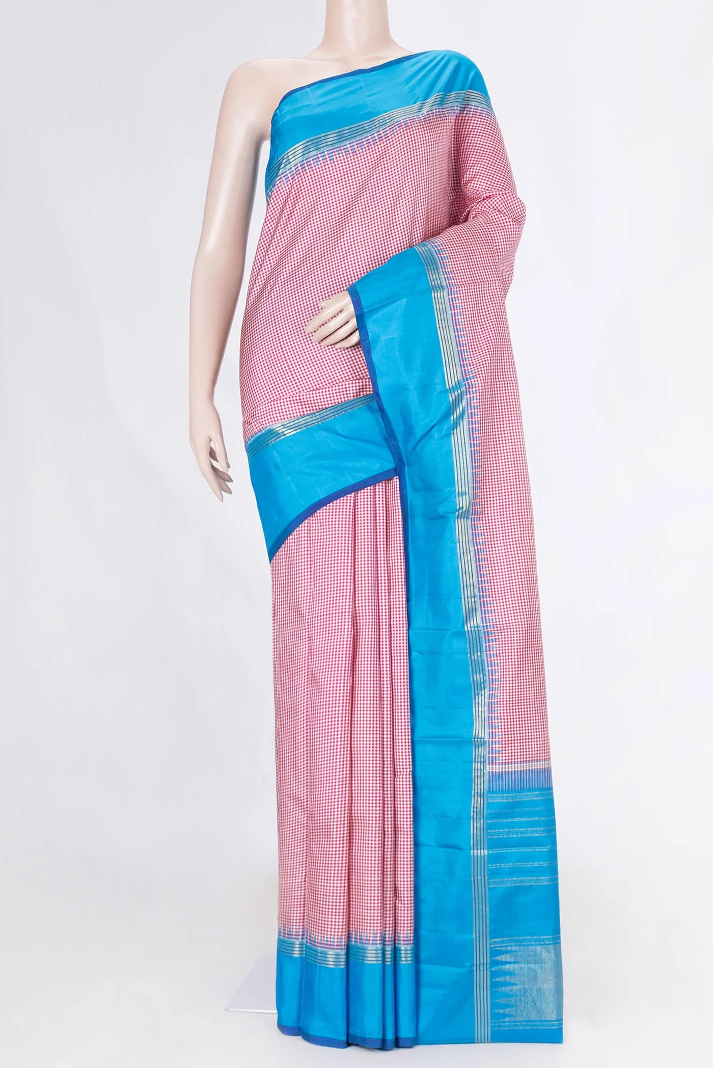 Pink Dual Tone Kanchipuram Saree