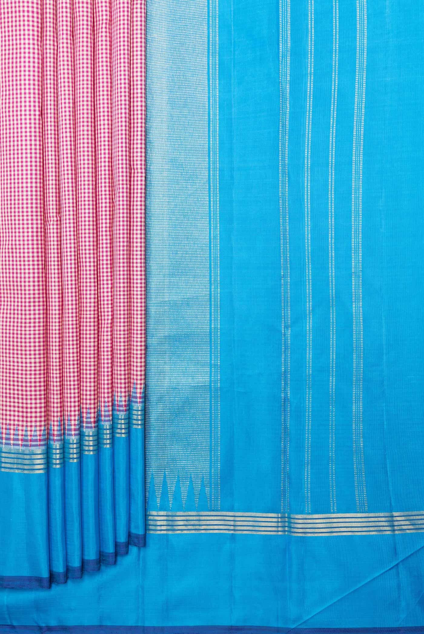 Pink Dual Tone Kanchipuram Saree - Image 4