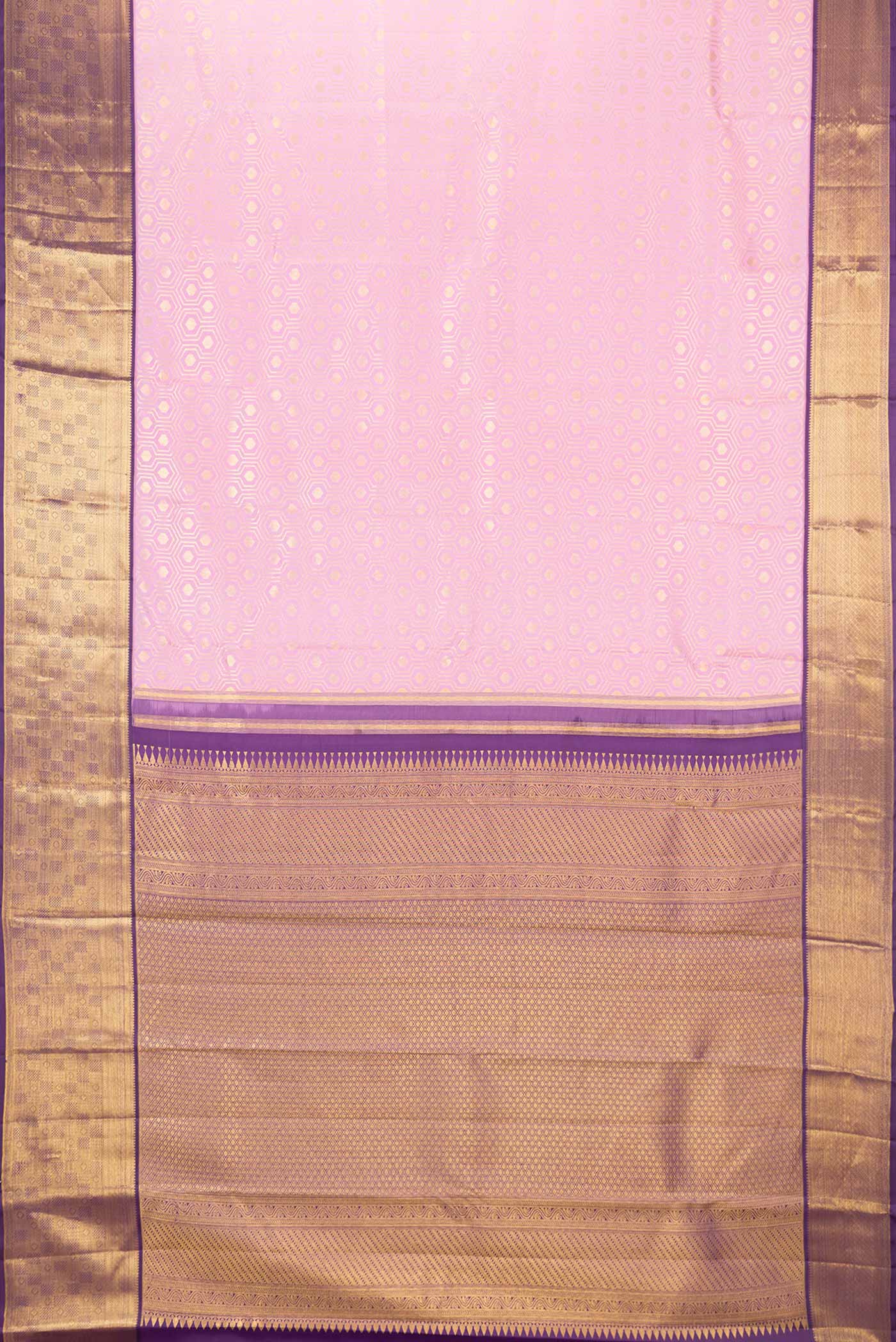Pink Dual Tone Kanchipuram Saree - Image 6