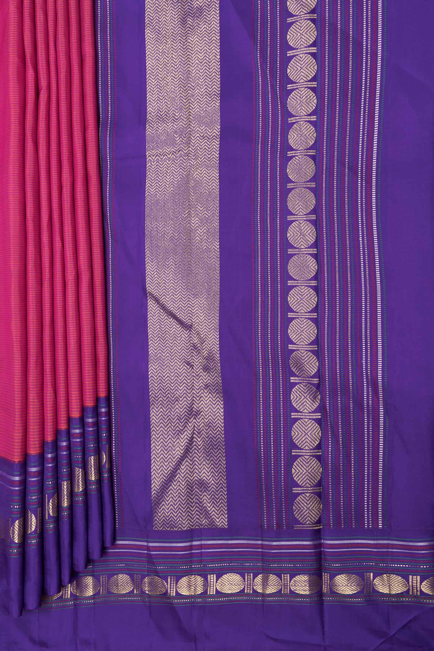 Pink Dual Tone Kanjivaram Saree - Image 4