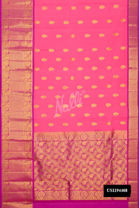 Pink Dual Tone Kanchipuram Silk Saree