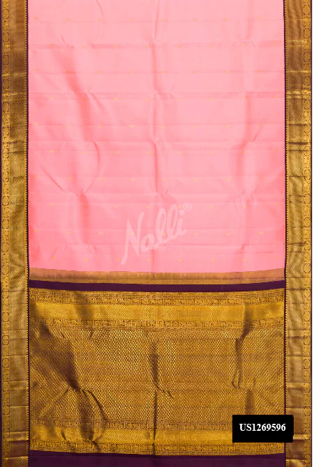 Pink Dual Tone Kanchipuram Silk Saree