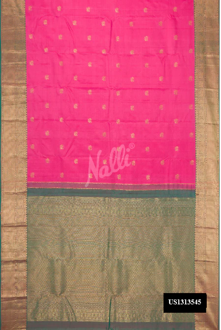 Pink Dual Tone Kanchipuram Silk Saree