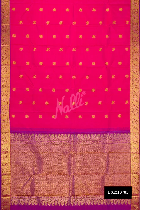 Pink Dual Tone Kanchipuram Silk Saree