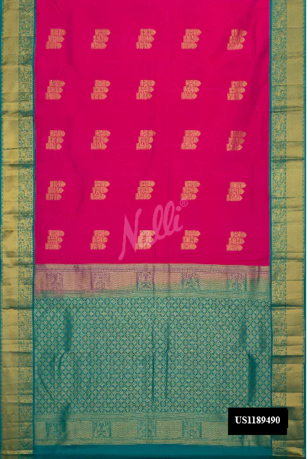 Pink Dual Tone Kanchipuram Silk Saree