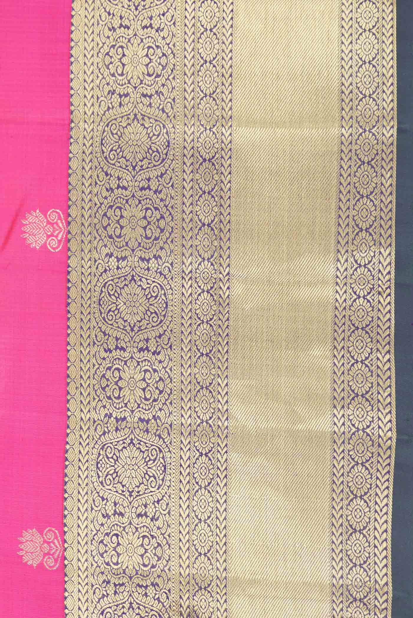 Pink Dual Tone Kanjivaram Silk Saree - Image 3