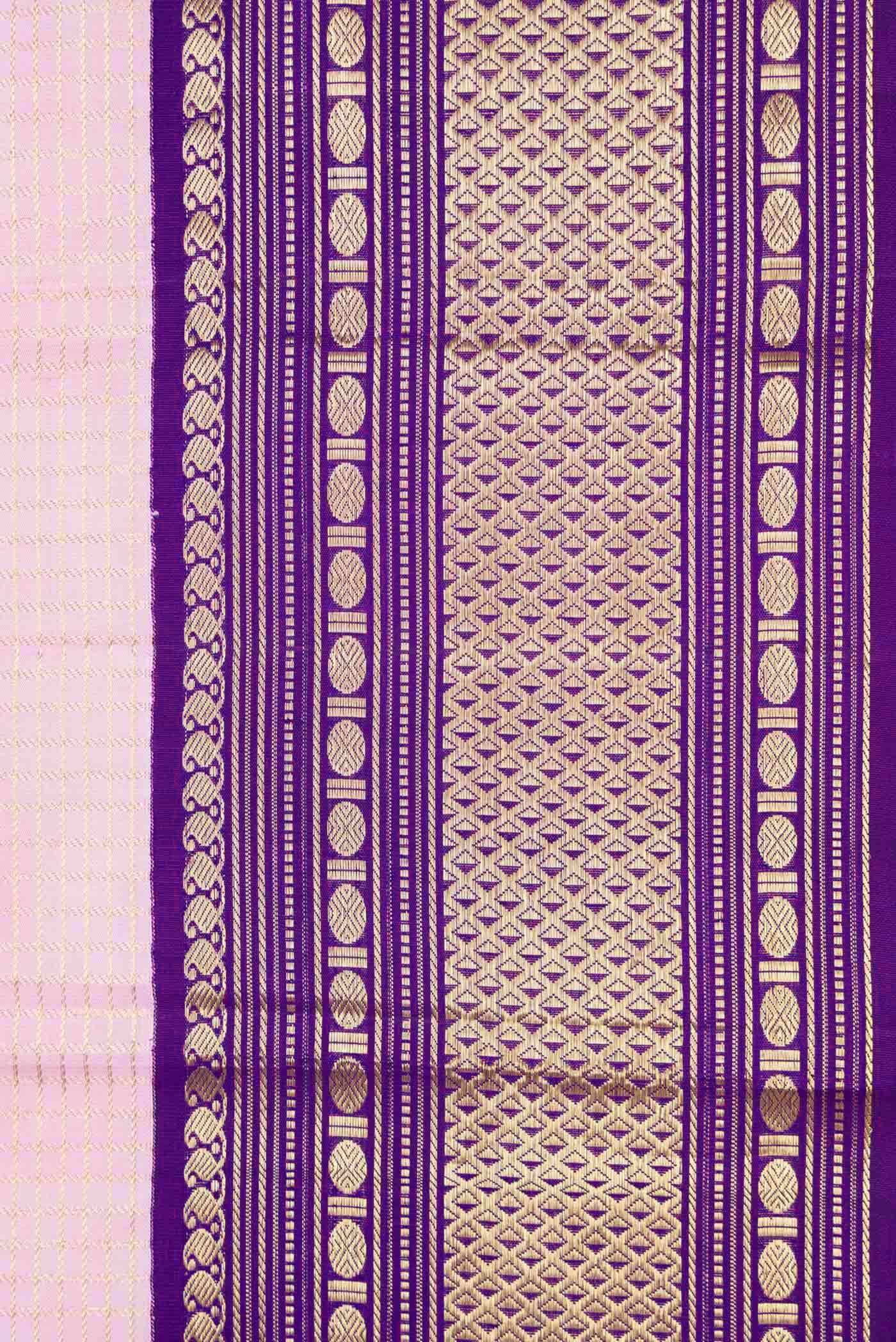 Pink Dual Tone Kanjivaram Silk Saree - Image 3