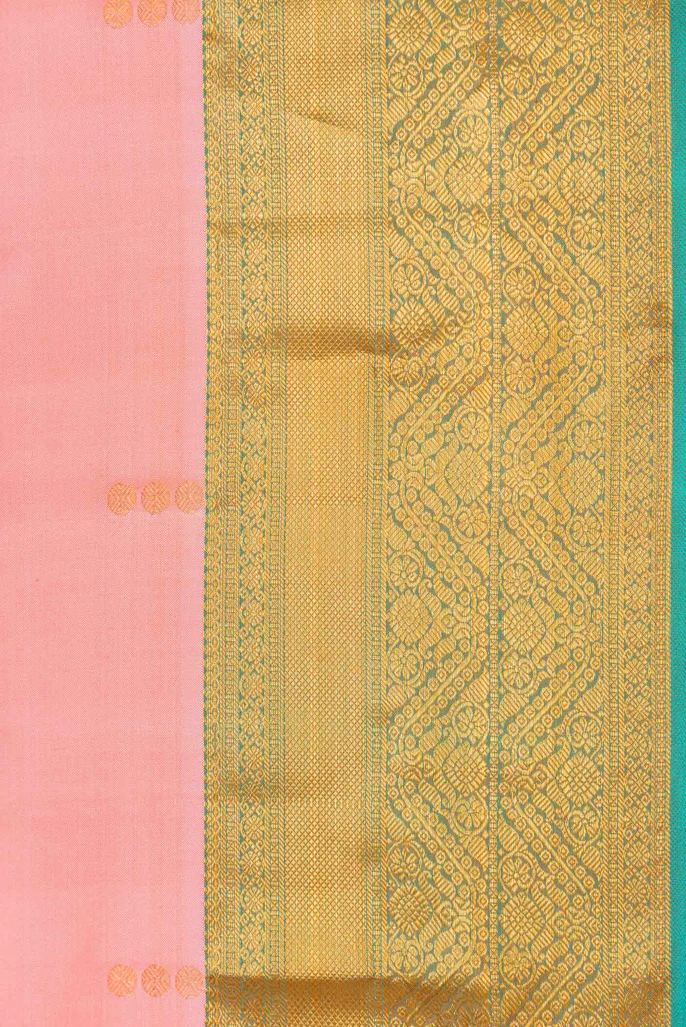 Peach Kanchipuram Silk Saree - Image 3