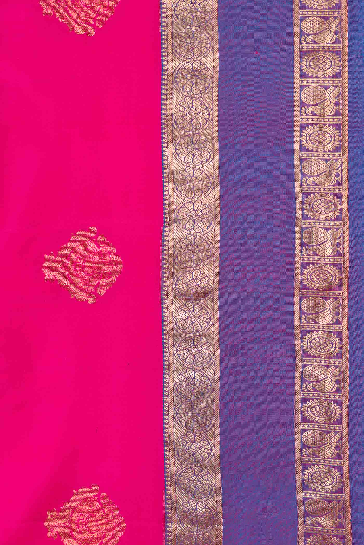 Pink Dual Tone Kanchipuram Silk Saree - Image 3