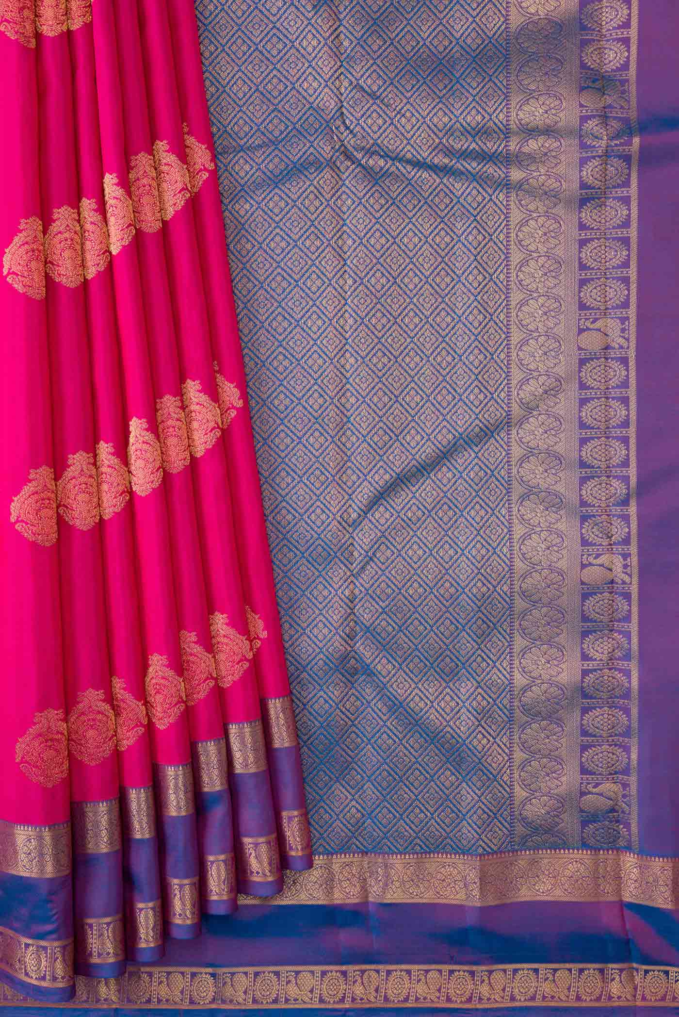 Pink Dual Tone Kanchipuram Silk Saree - Image 4
