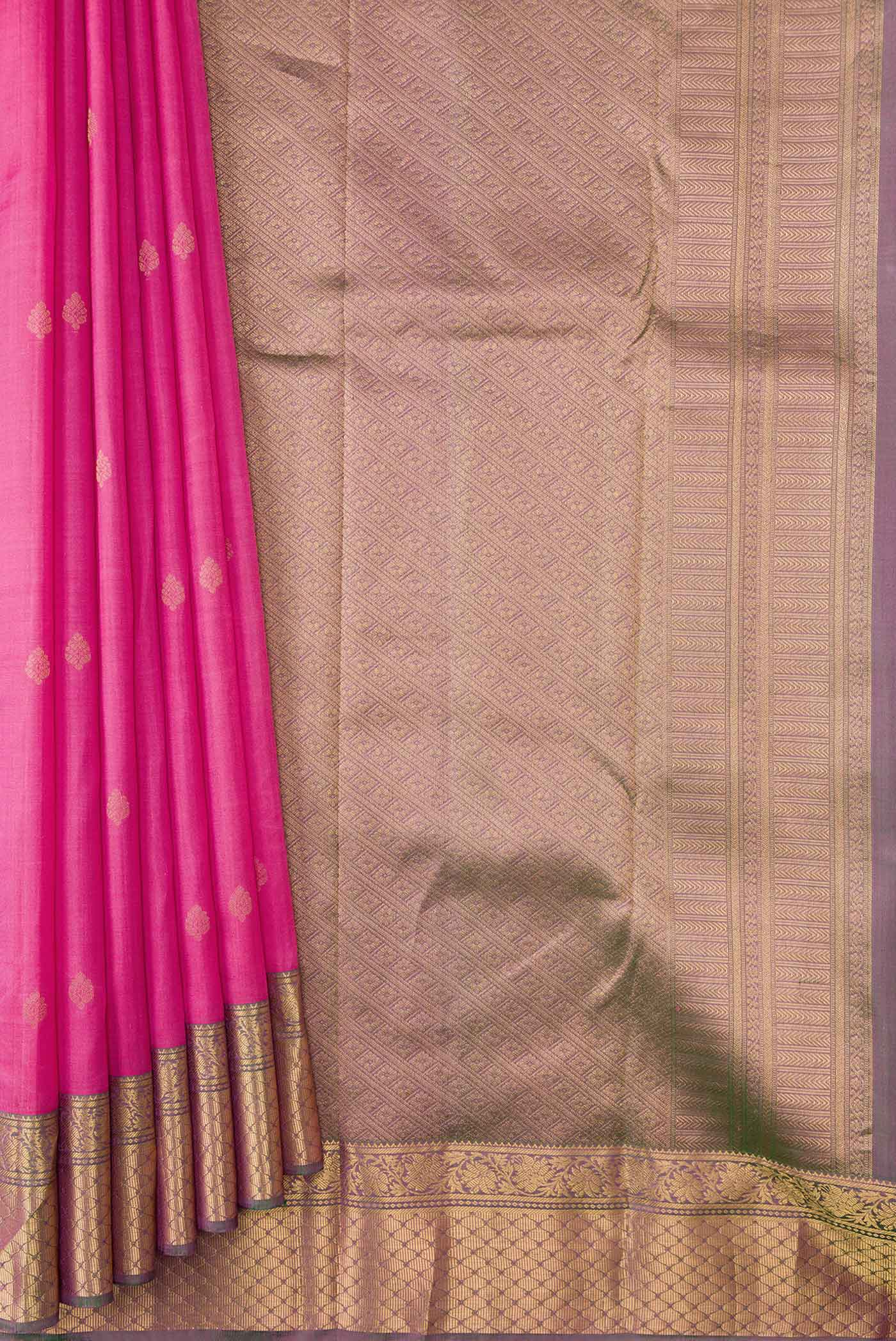 Pink Dual Tone Kanchipuram Silk Saree - Image 4