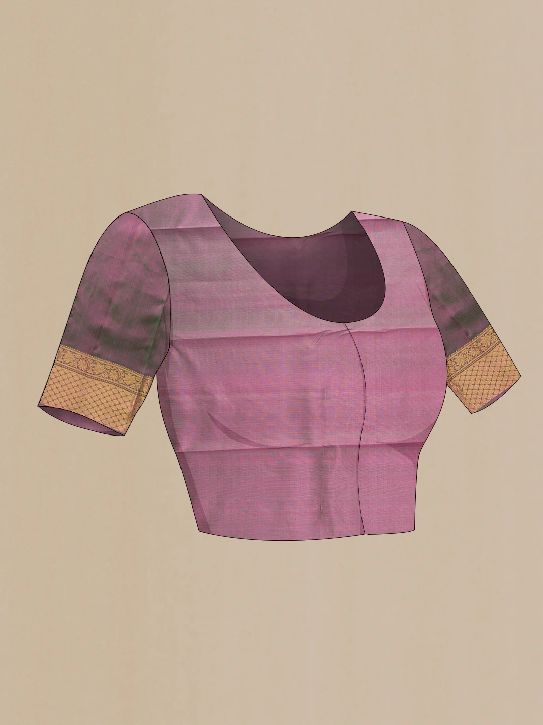Pink Dual Tone Kanchipuram Silk Saree - Image 5