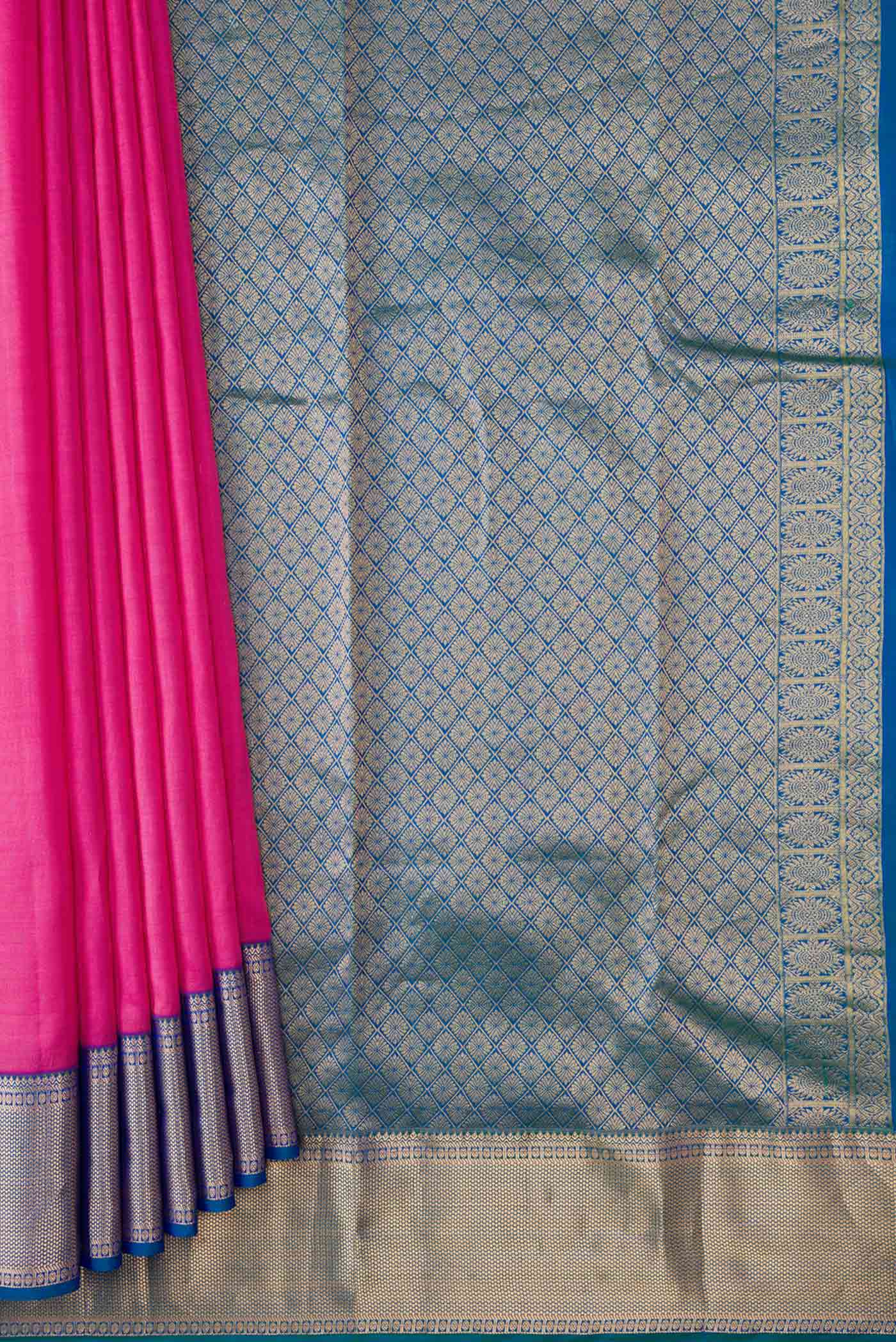 Pink Dual Tone Kanchipuram Silk Saree - Image 4