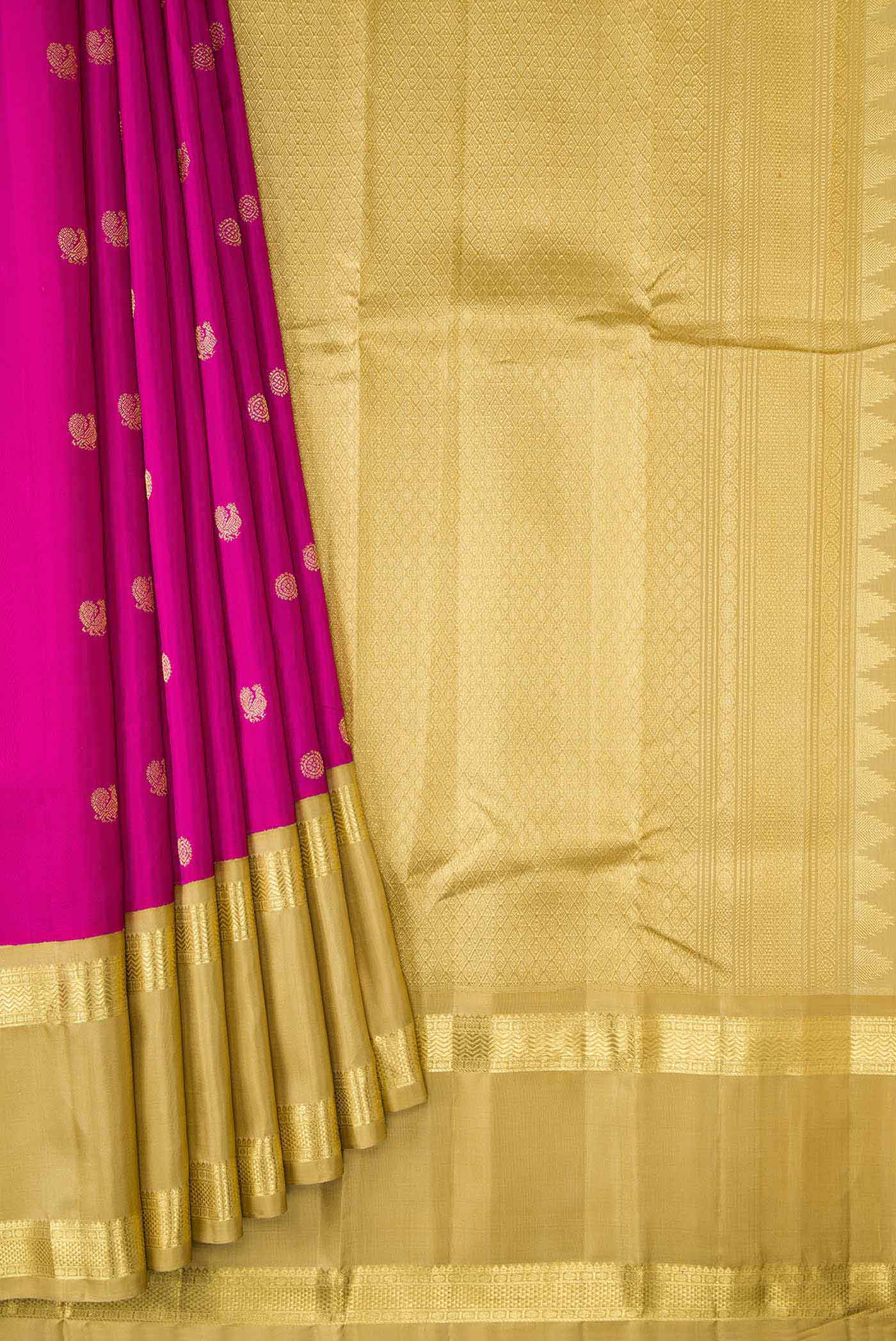 Pink Dual Tone Kanjivaram Silk Saree - Image 4