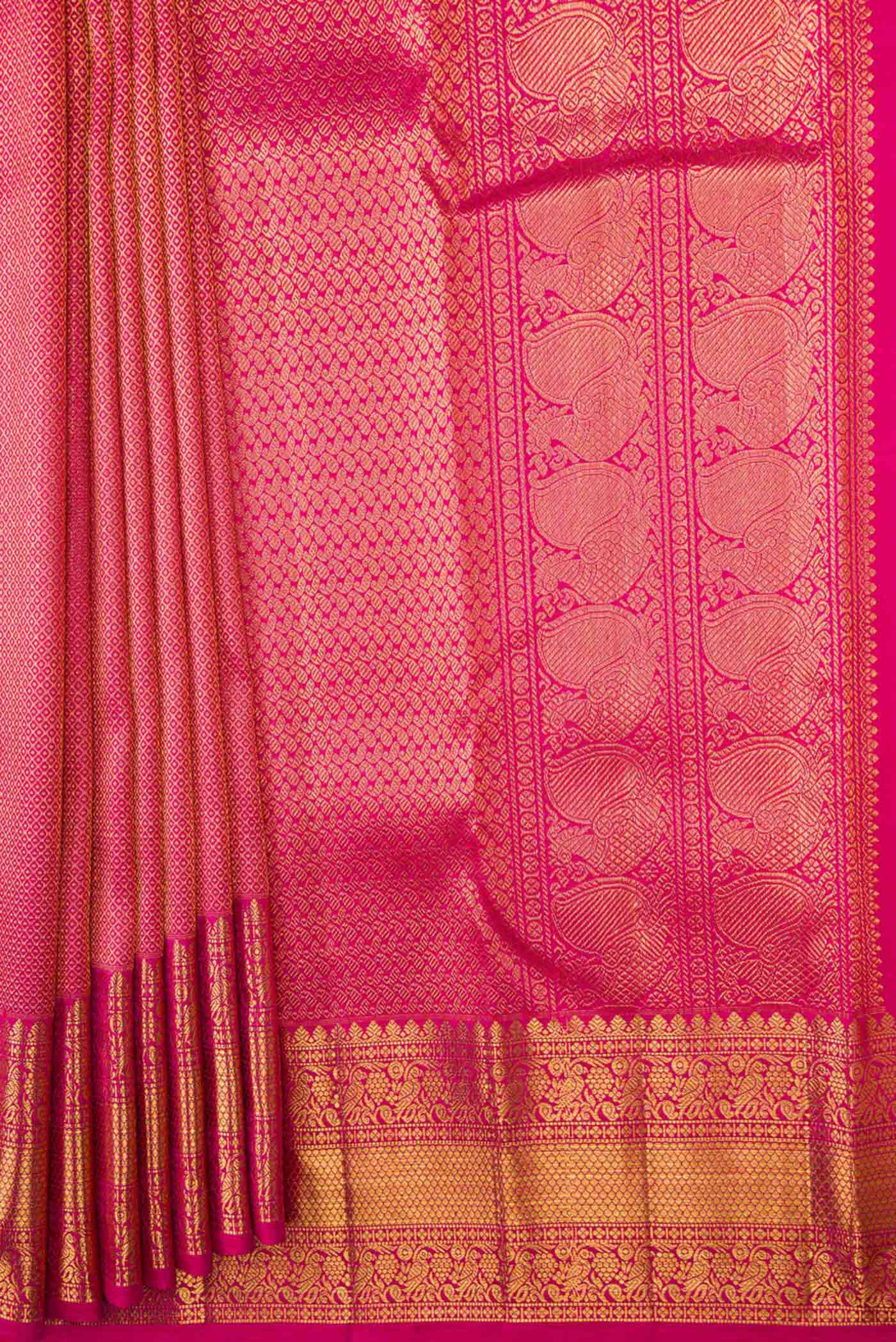 Pink Dual Tone Kanchipuram Silk Saree - Image 4