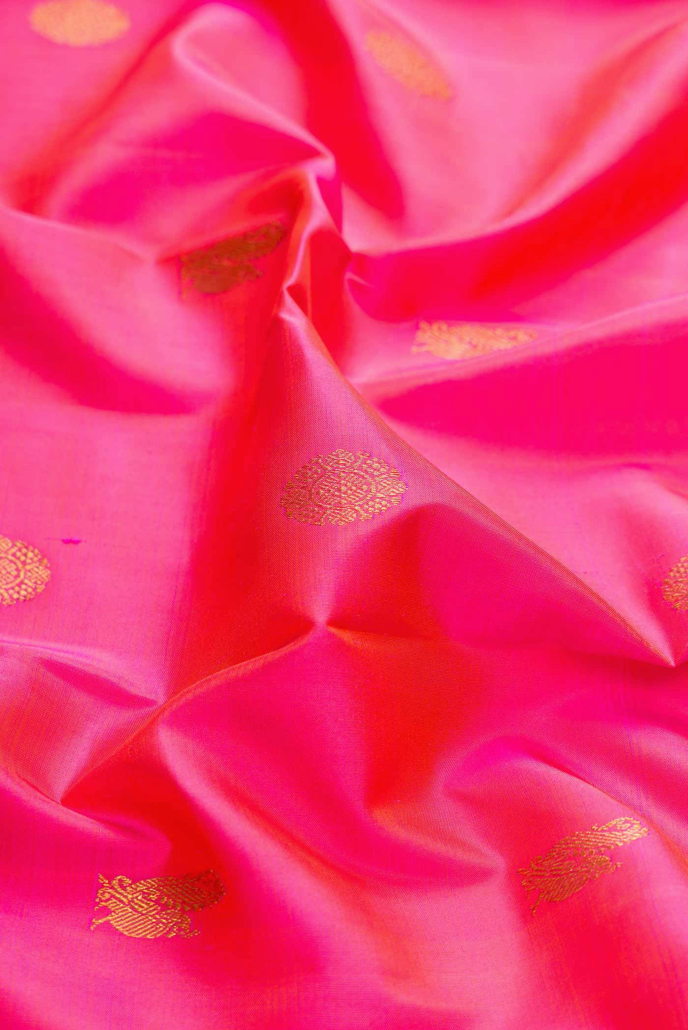 Pink Dual Tone Kanjivaram Silk Saree - Image 2
