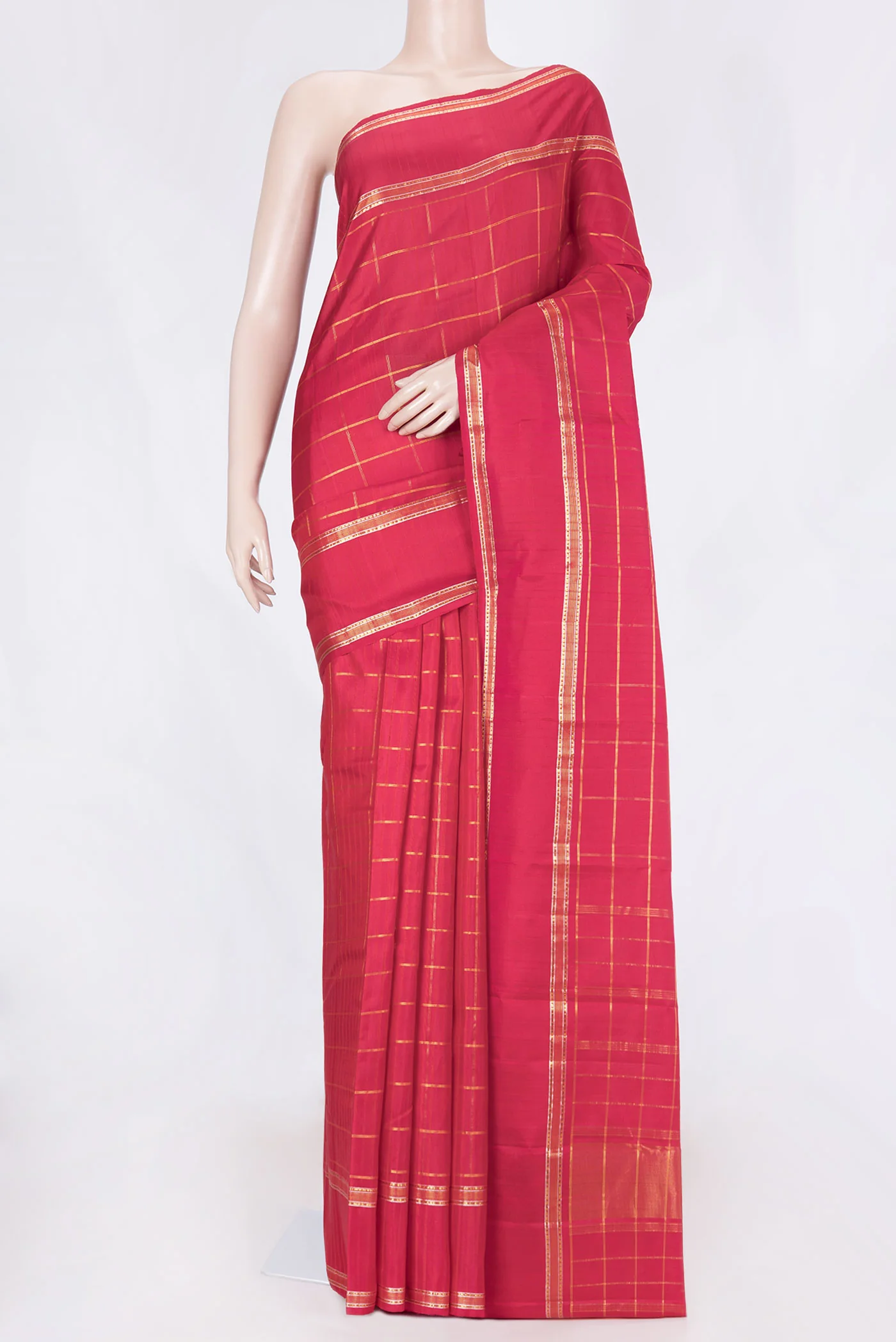 Pink Dual Tone Kanchipuram Silk Saree