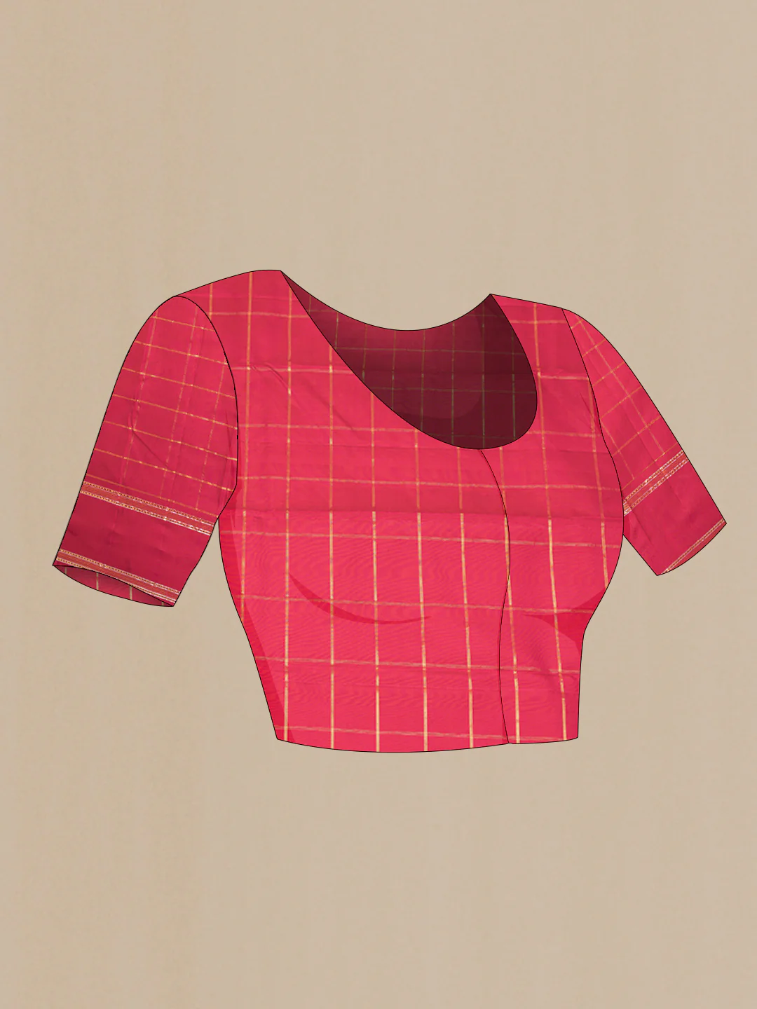 Pink Dual Tone Kanchipuram Silk Saree - Image 5