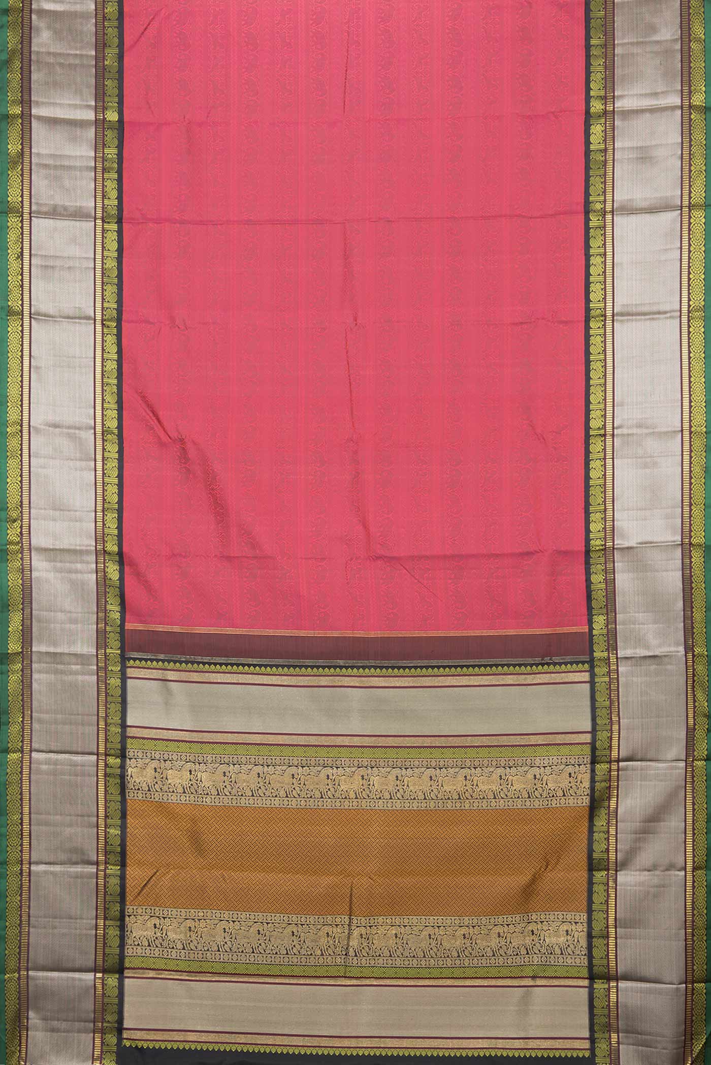 Pink Dual Tone Kanjivaram Silk Saree - Image 6