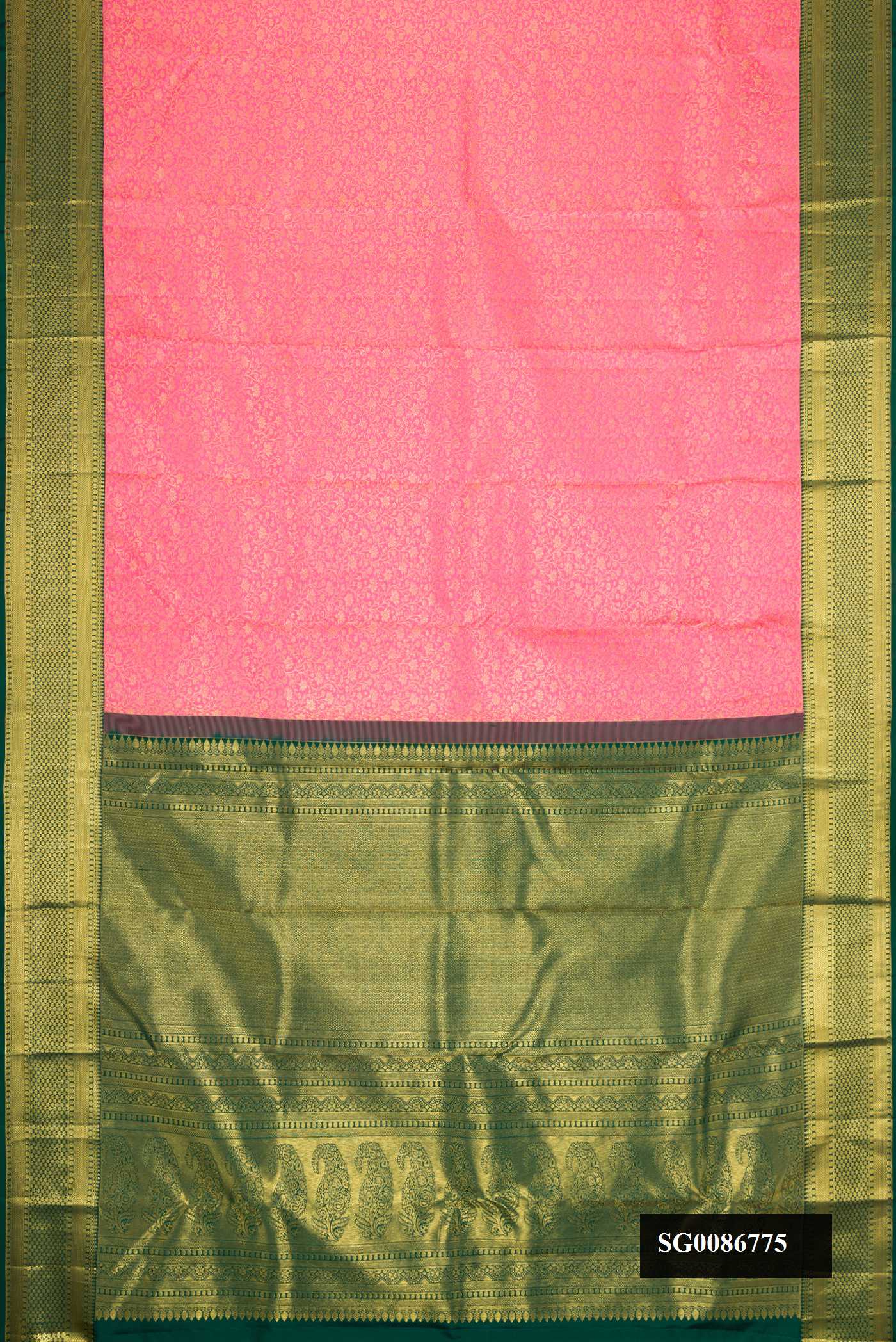 Pink Dual Tone Kanchipuram Silk Saree
