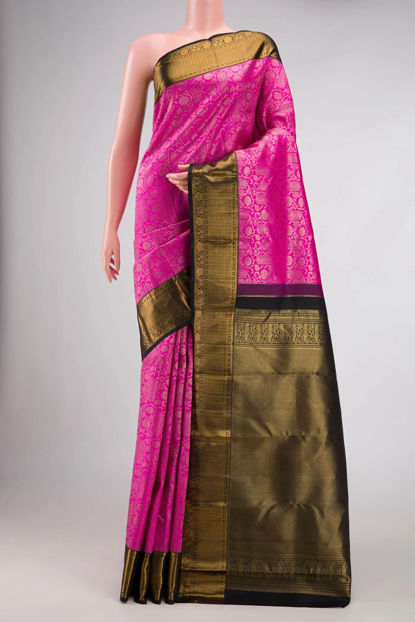 Rani Pink Kanchipuram Silk Saree