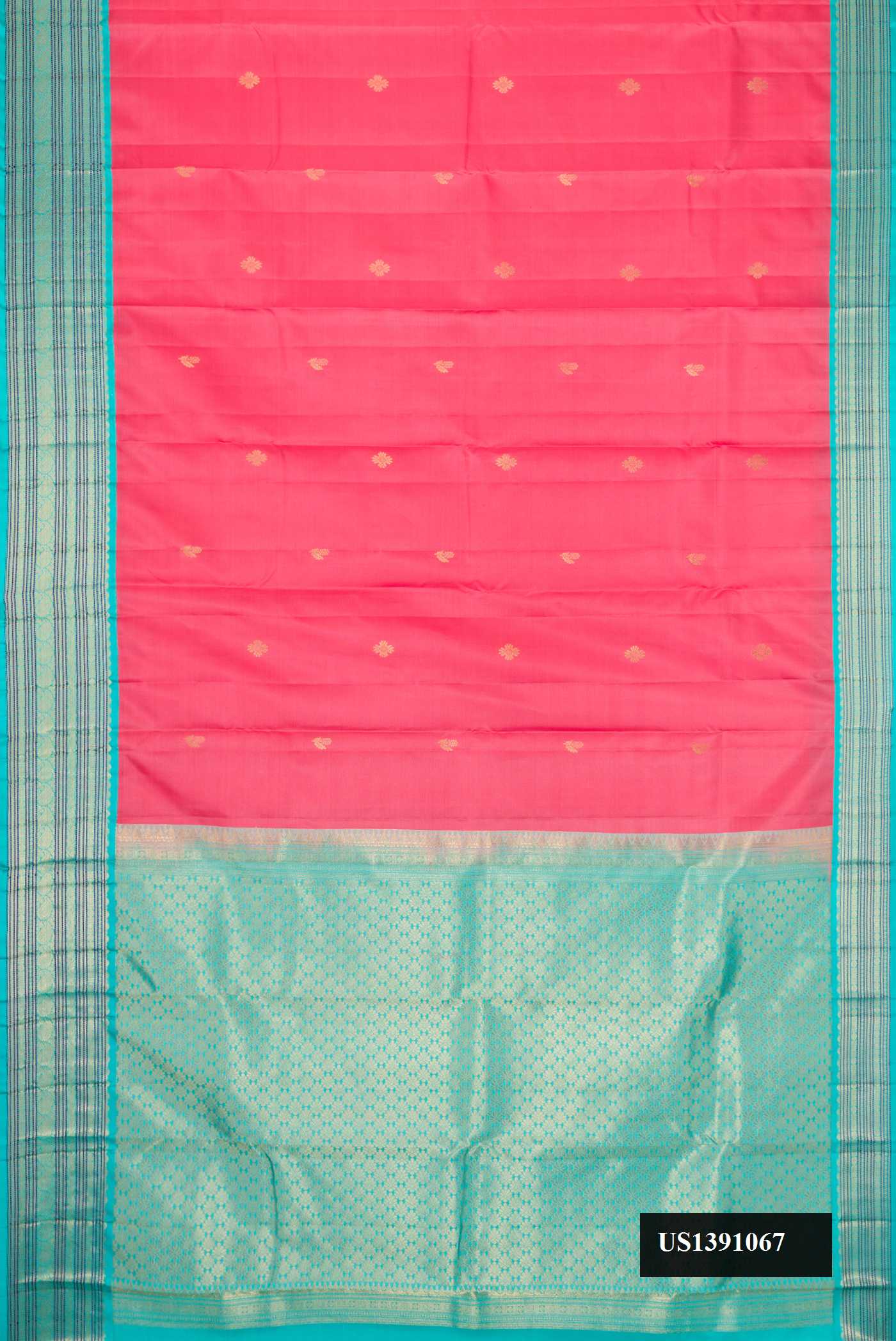Pink Dual Tone Kanchipuram Silk Saree