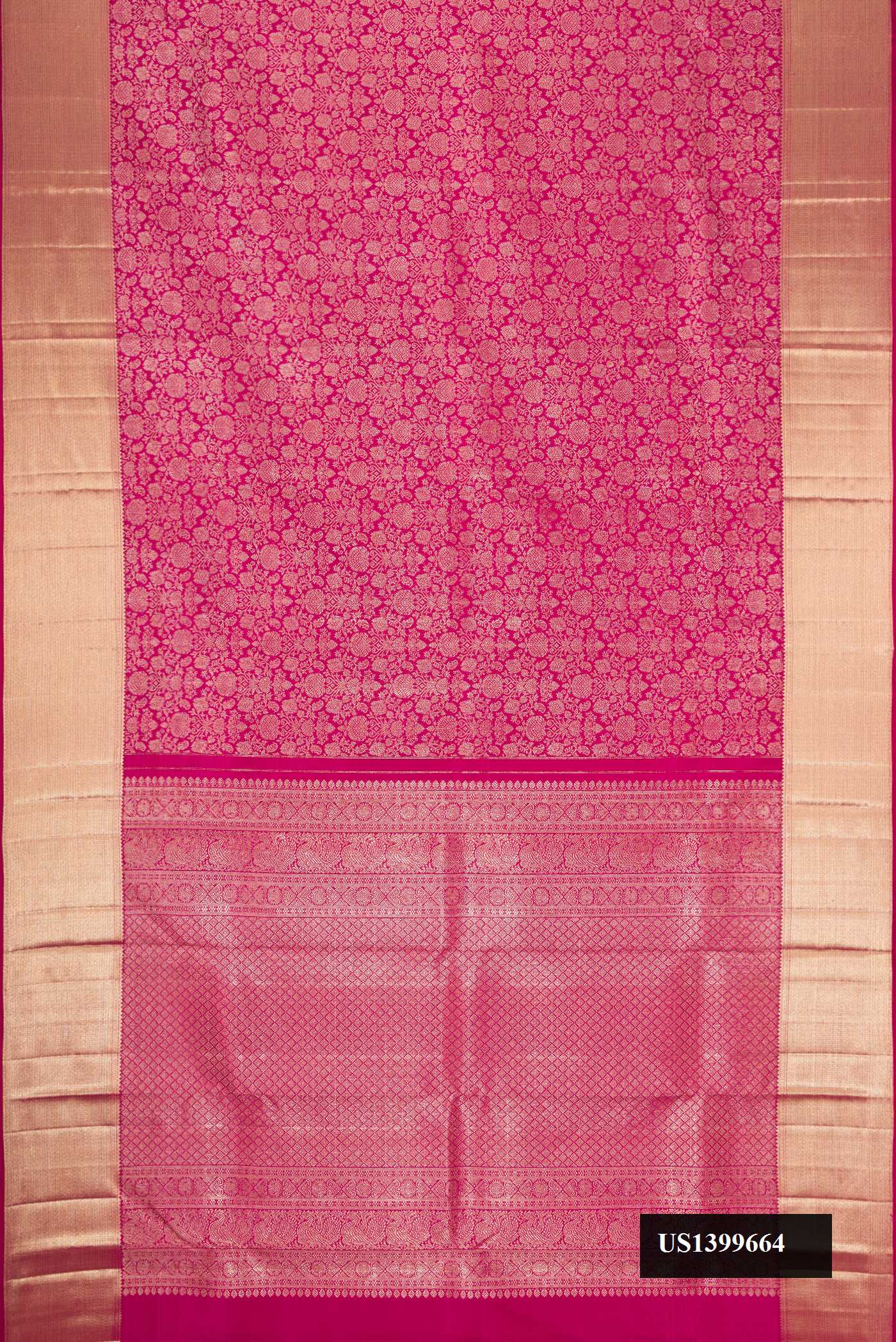 Pink Dual Tone Kanchipuram Silk Saree