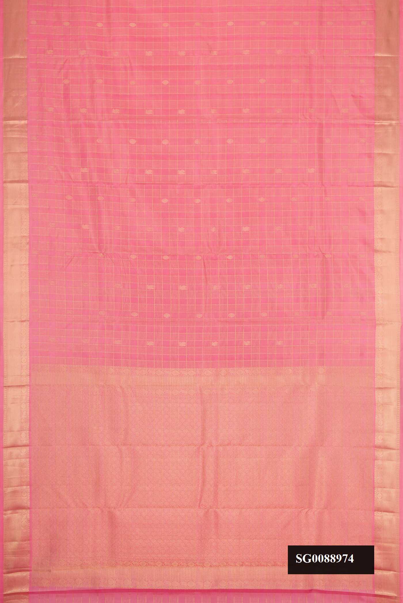 Pink Dual Tone Kanchipuram Silk Saree