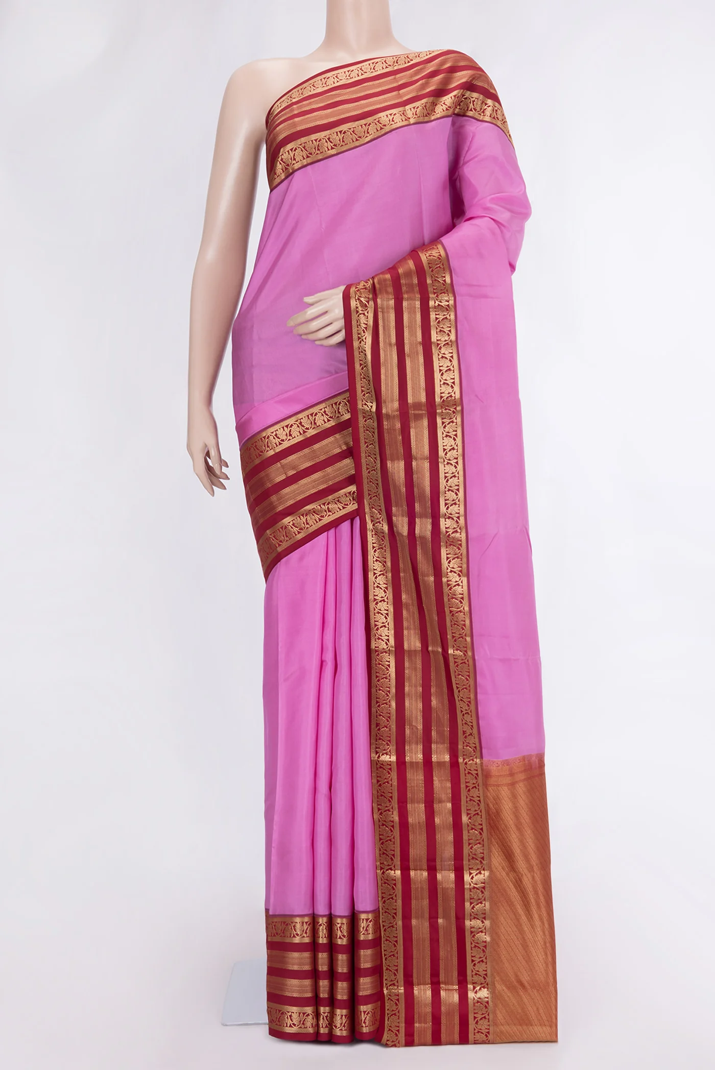 Pink Kanchipuram Silk Saree