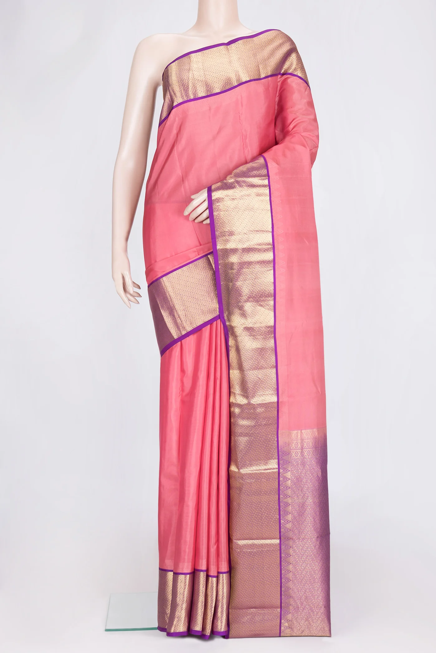 Pink Kanchipuram Silk Saree