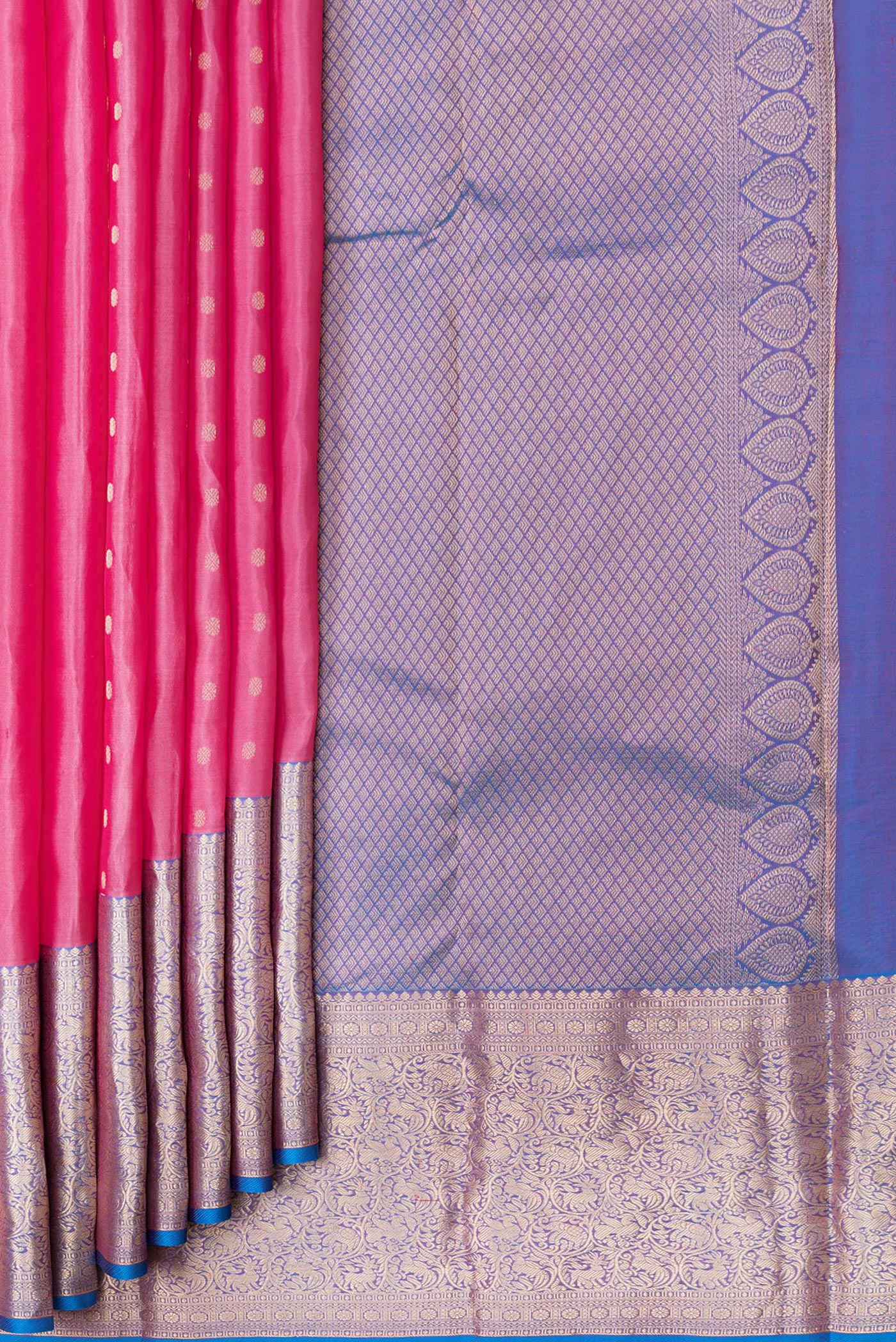Pink Kanchipuram Silk Saree - Image 4