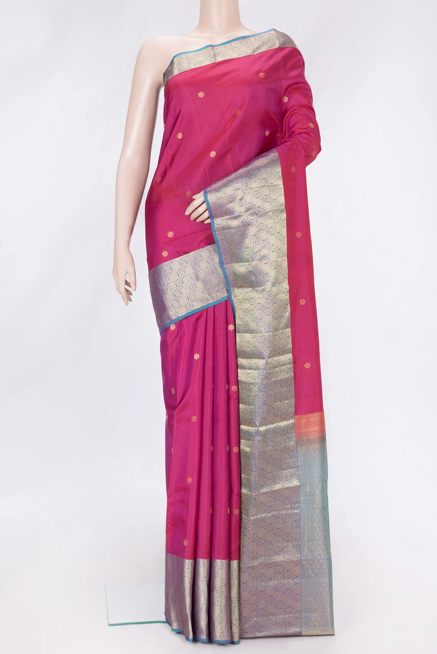Pink Dual Tone Kanchipuram Silk Saree