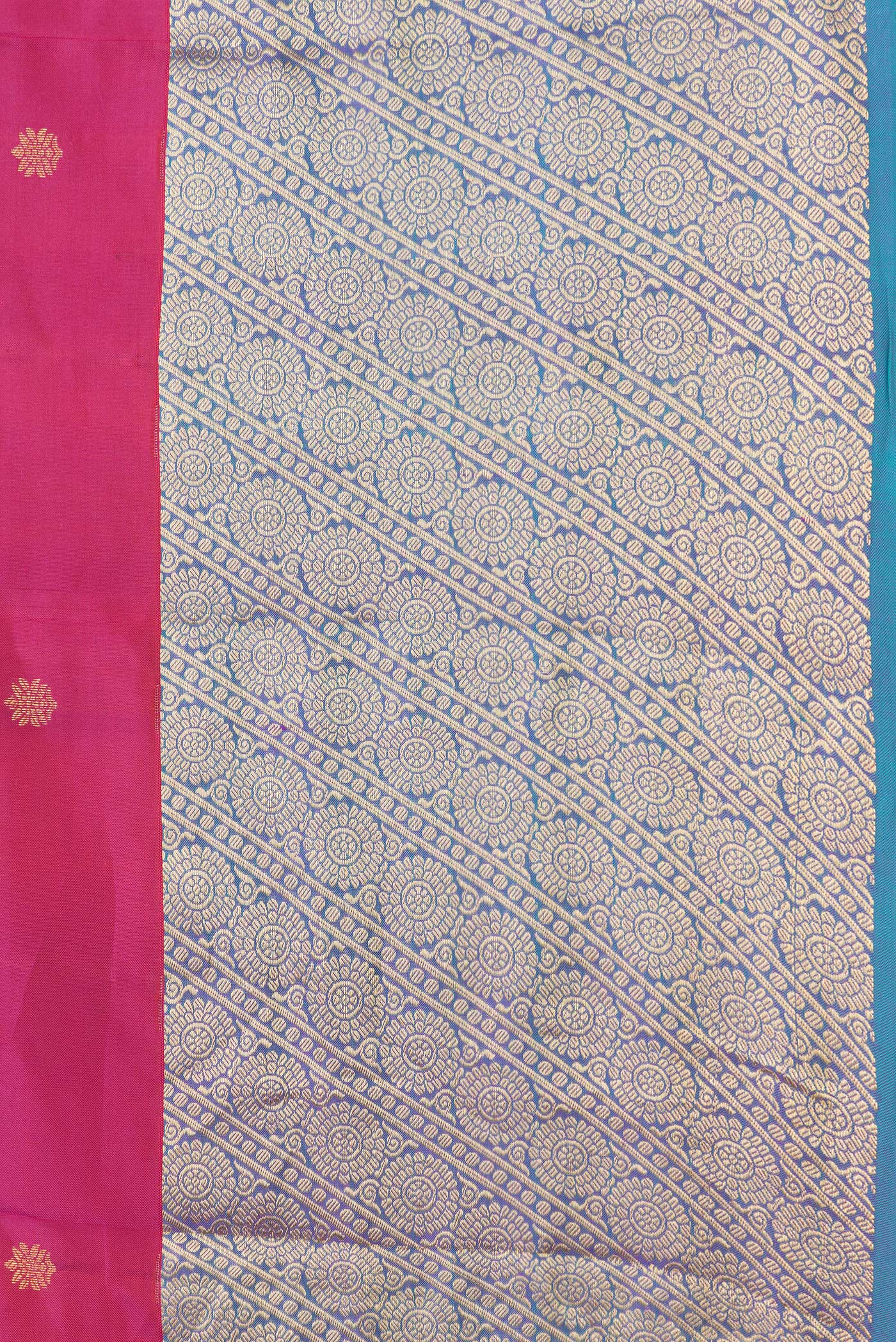 Pink Dual Tone Kanchipuram Silk Saree - Image 3