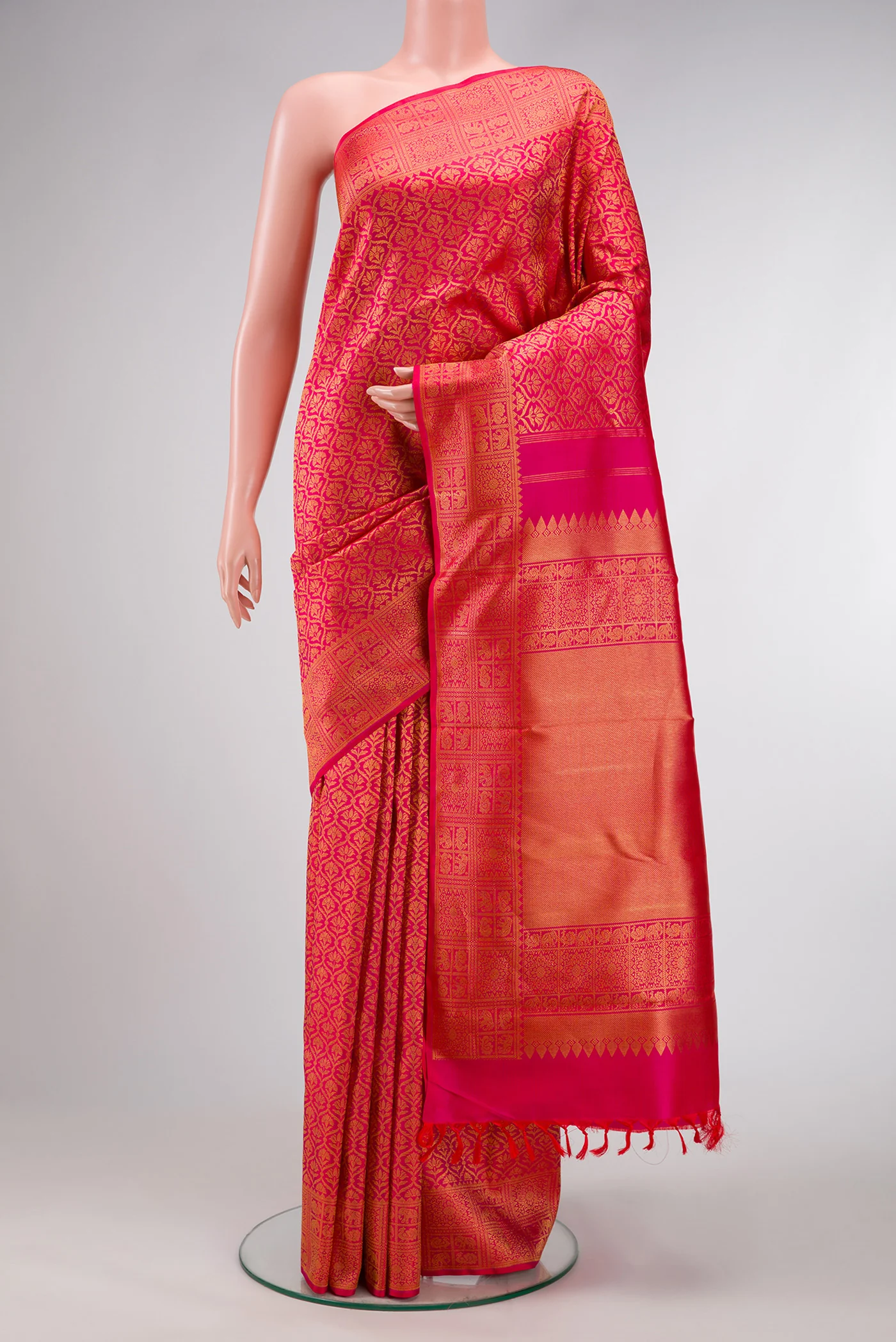 Pink Kanchipuram Silk Saree