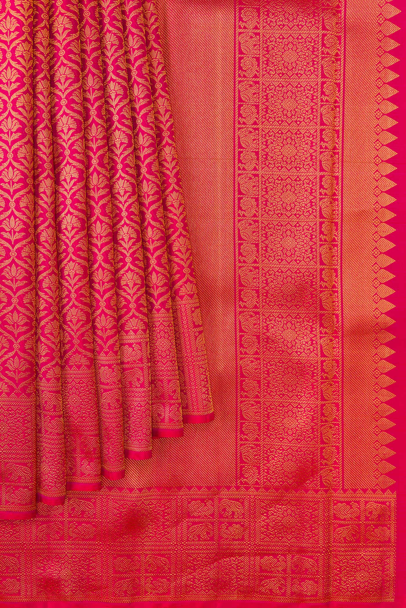 Pink Kanchipuram Silk Saree - Image 4