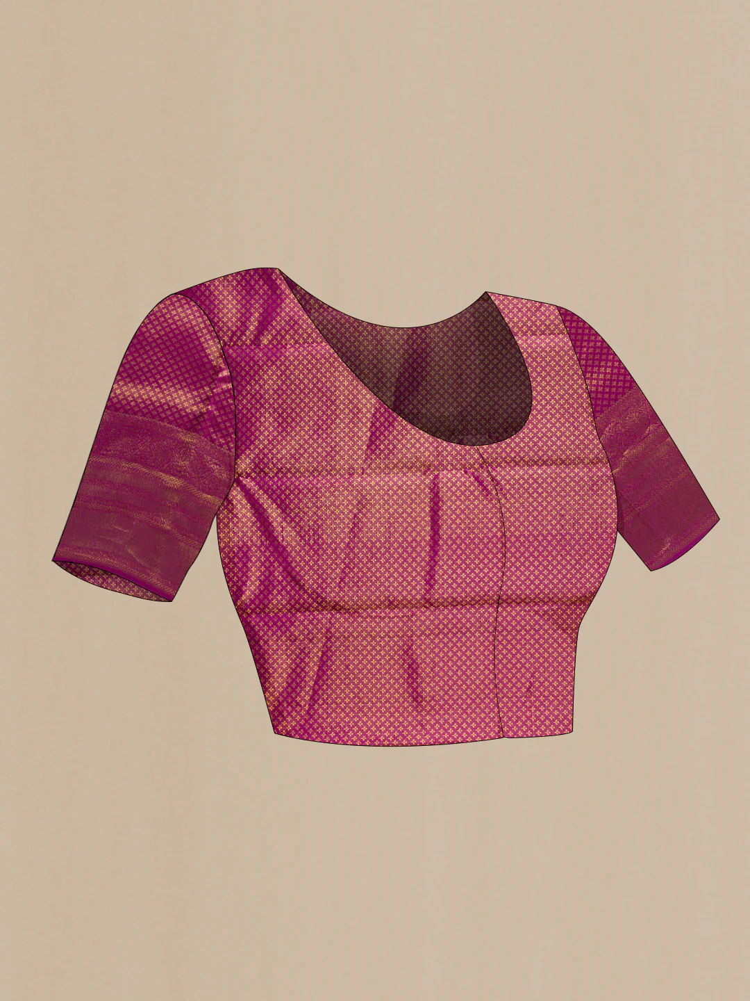 Rose pink Kanchipuram Silk Saree - Image 5