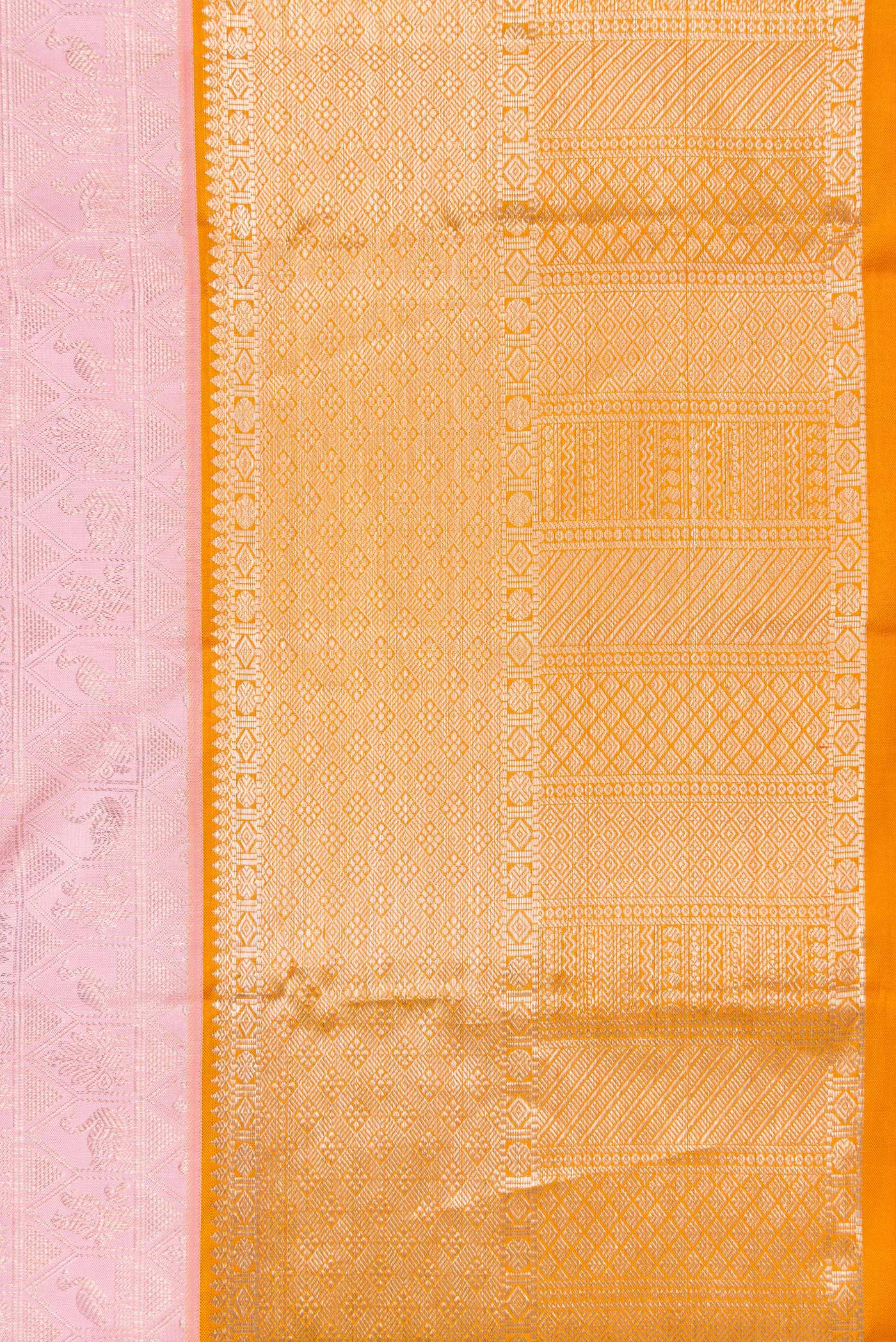 Rose pink Kanchipuram Silk Saree - Image 3