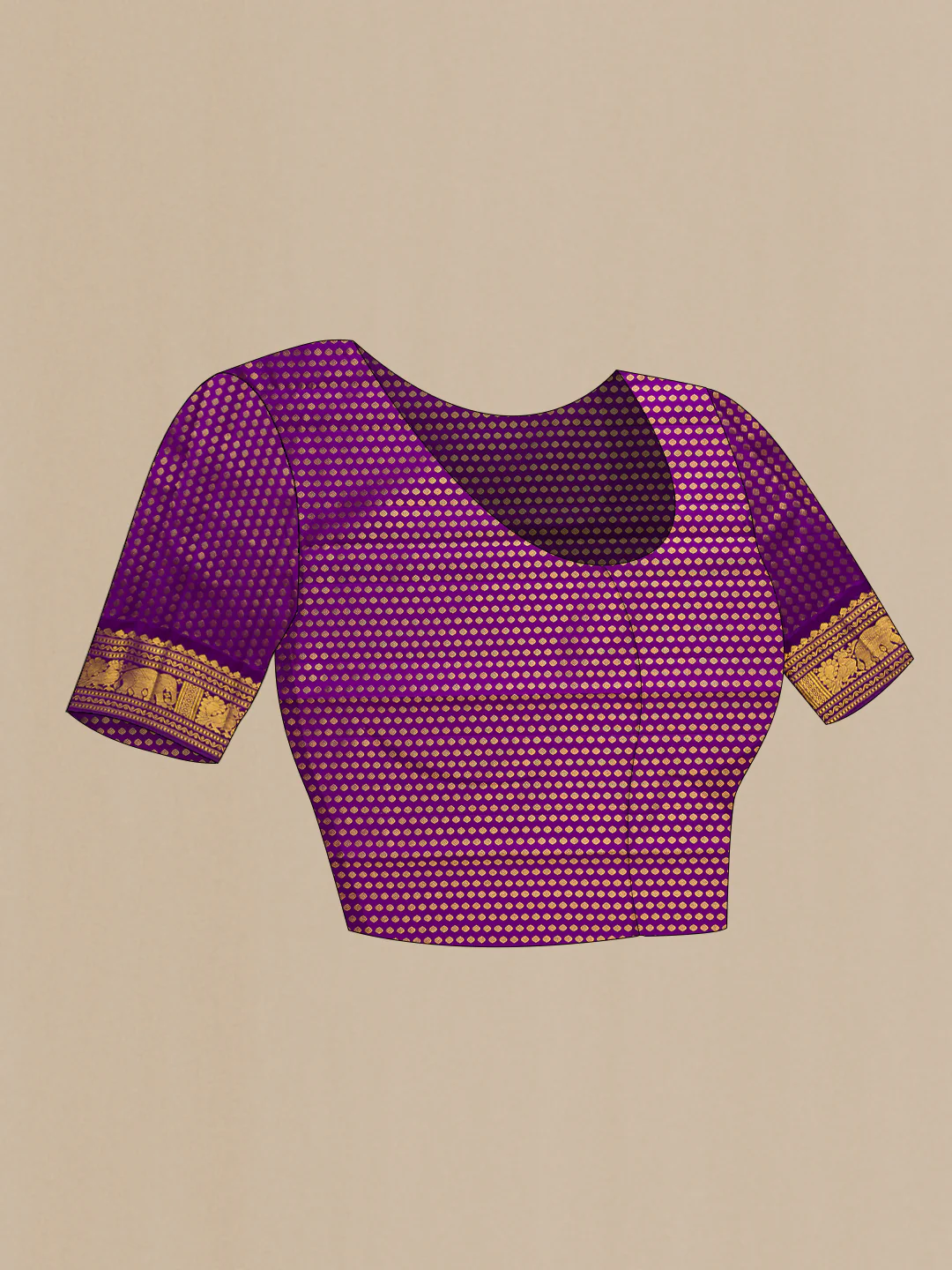 Rose pink Kanchipuram Silk Saree - Image 5